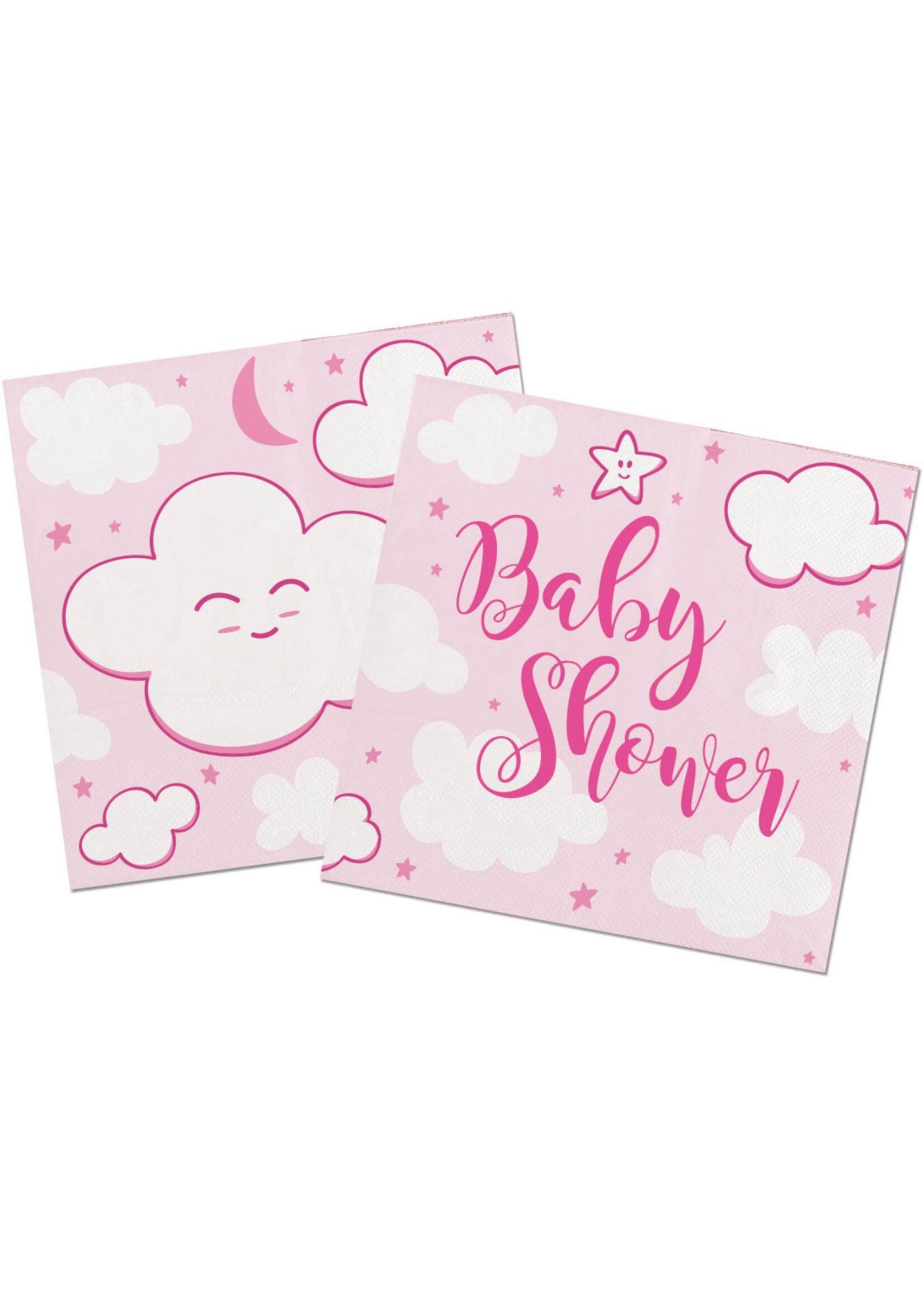 Feestkleding Breda Roze Babyshower Meisje Servetten 25x25cm