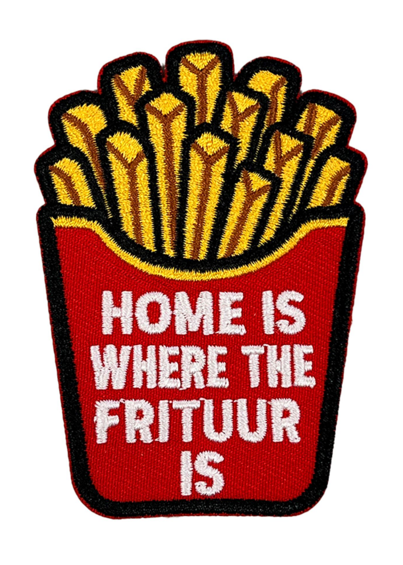 Feestkleding Breda Embleem Home is where the frituur is EMB-115