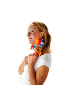 Feestkleding Breda Oorbellen Bloem Oranje-Rood-Wit-Blauw