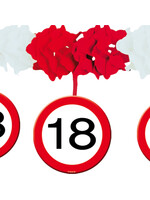 Feestkleding Breda Slinger verkeersbord met Onderhangers 18 jaar