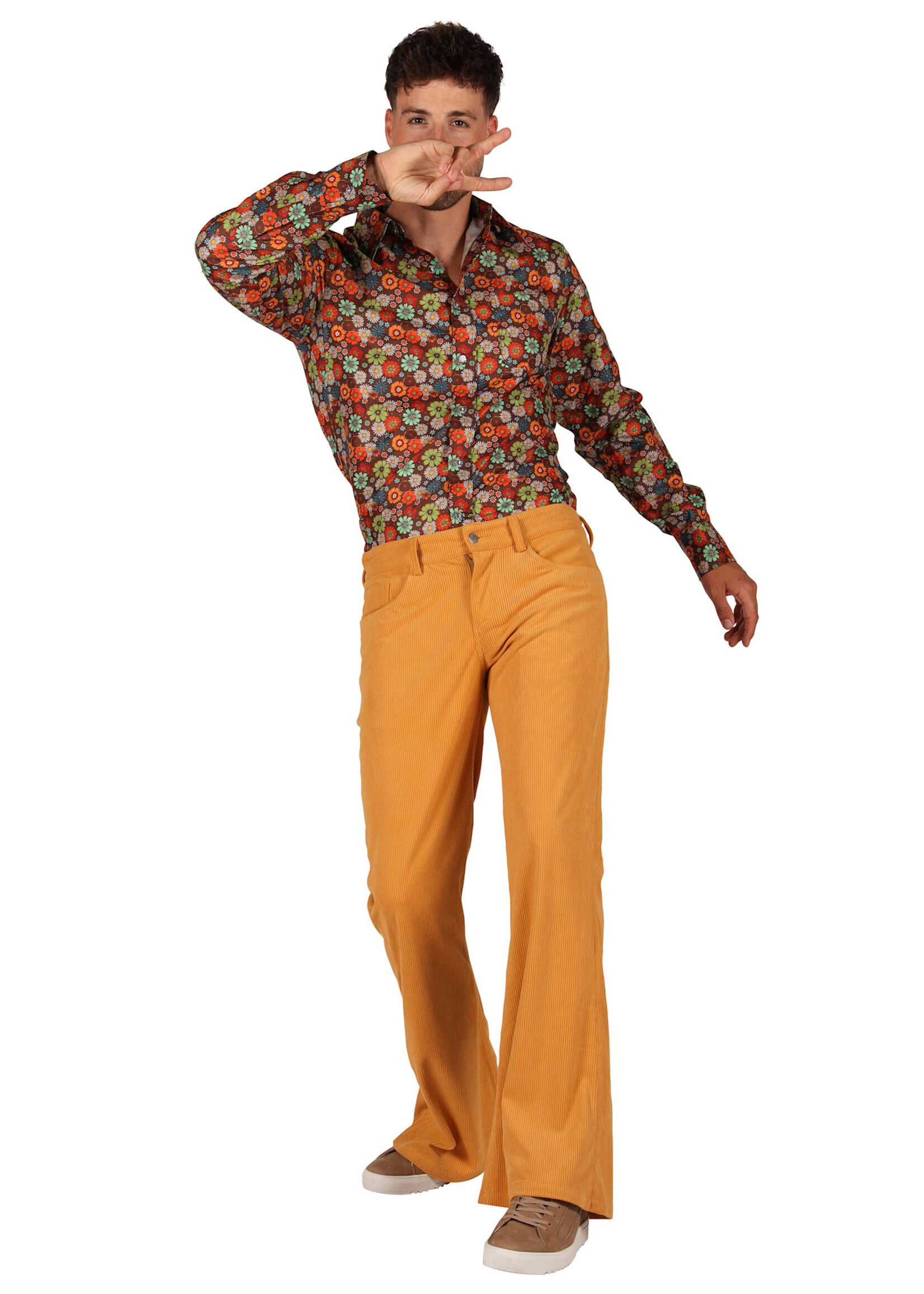 Thetru Retro 70's Ribcordbroek geel