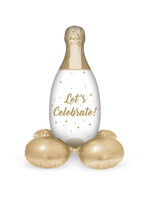 Feestkleding Breda Staande Folieballon Champagnefles Celebrate - 86 cm