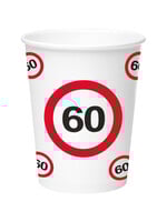 Feestkleding Breda Bekers papier verkeersbord 60 jaar 350ml