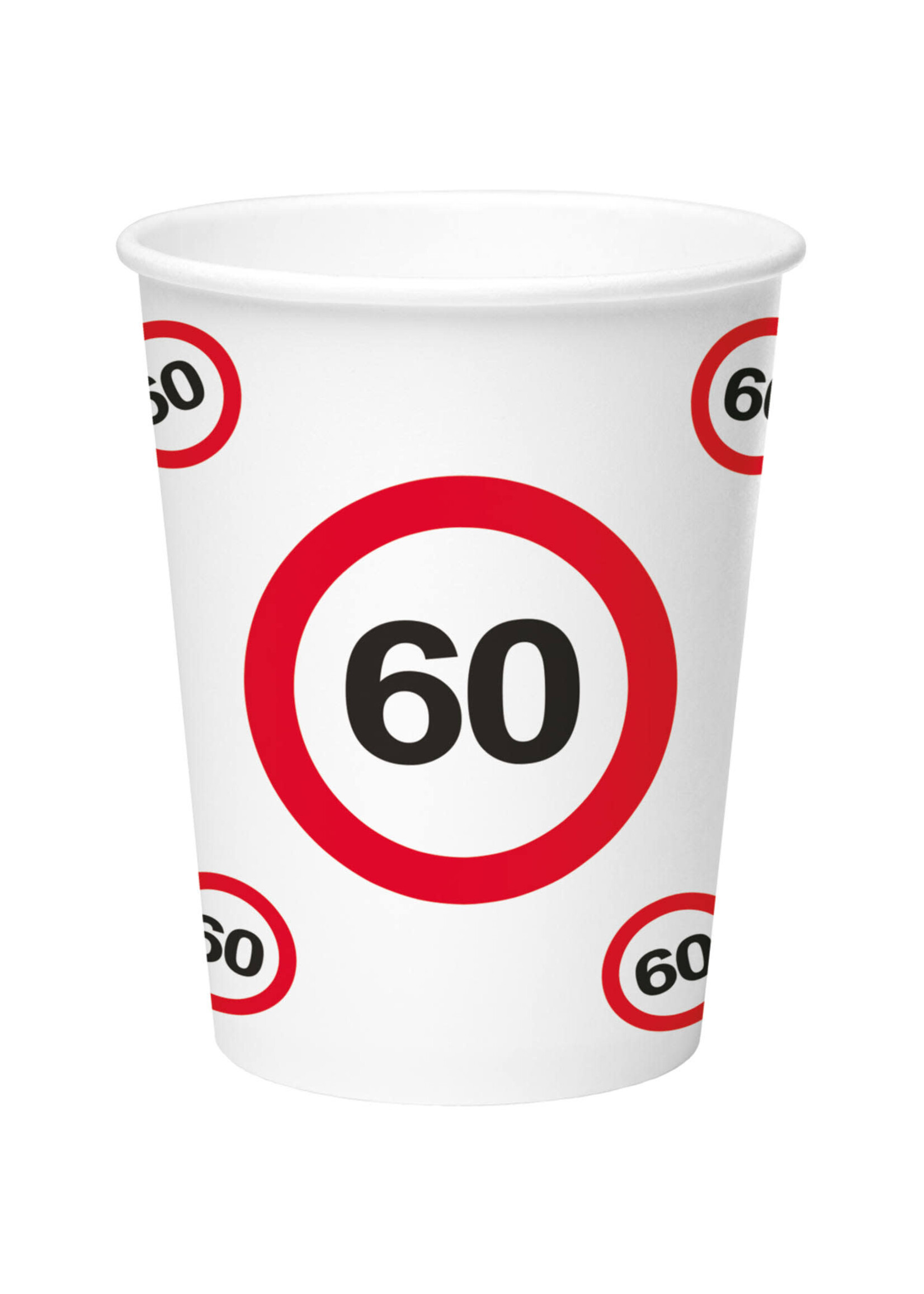 Feestkleding Breda Bekers papier verkeersbord 60 jaar 350ml