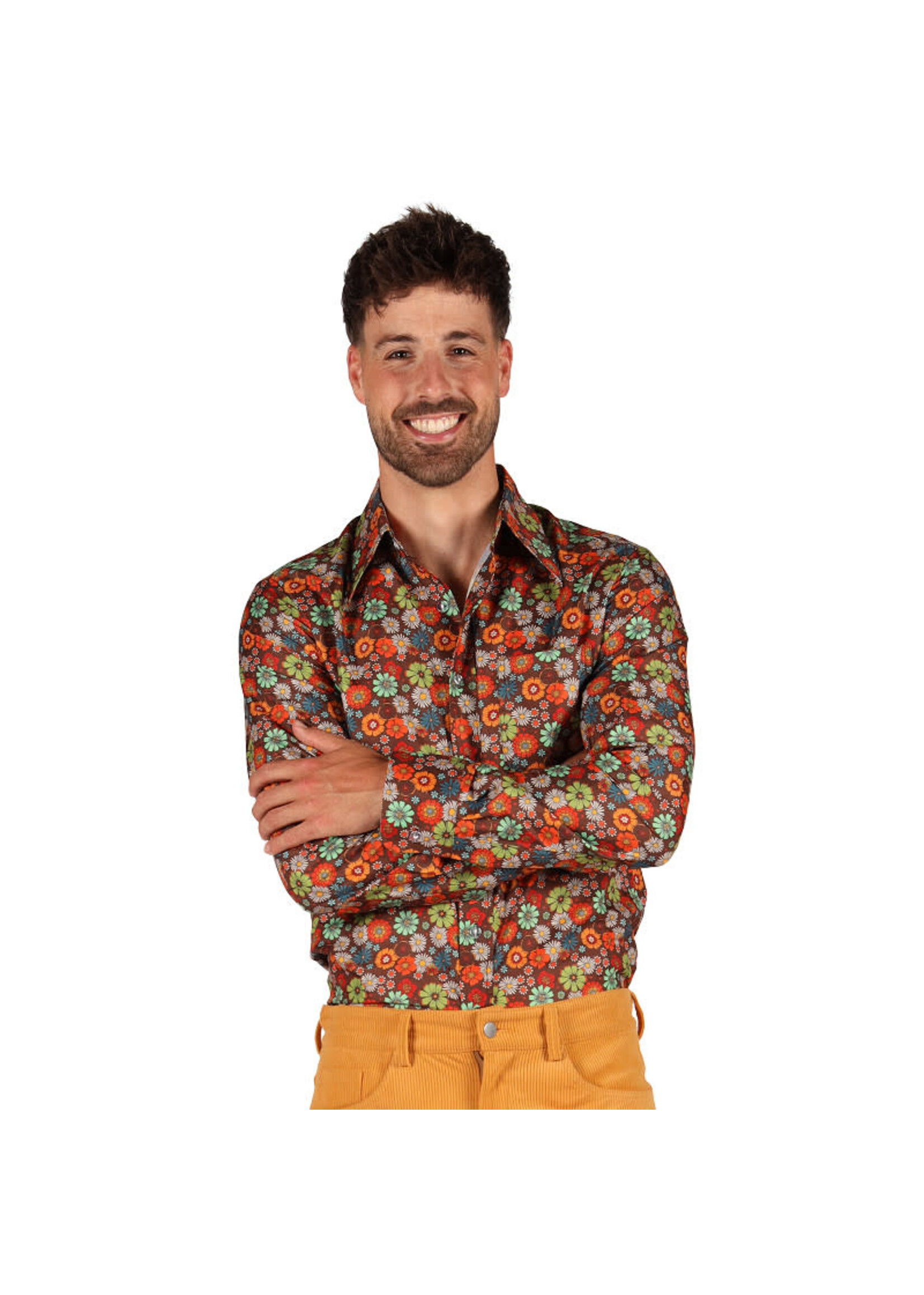 Thetru Retro 70's Shirt Flowers