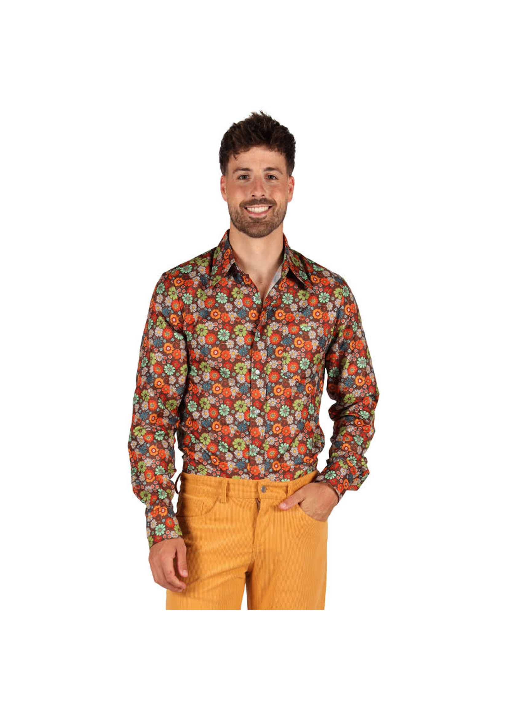 Feestkleding Breda Retro 70's Shirt Flowers