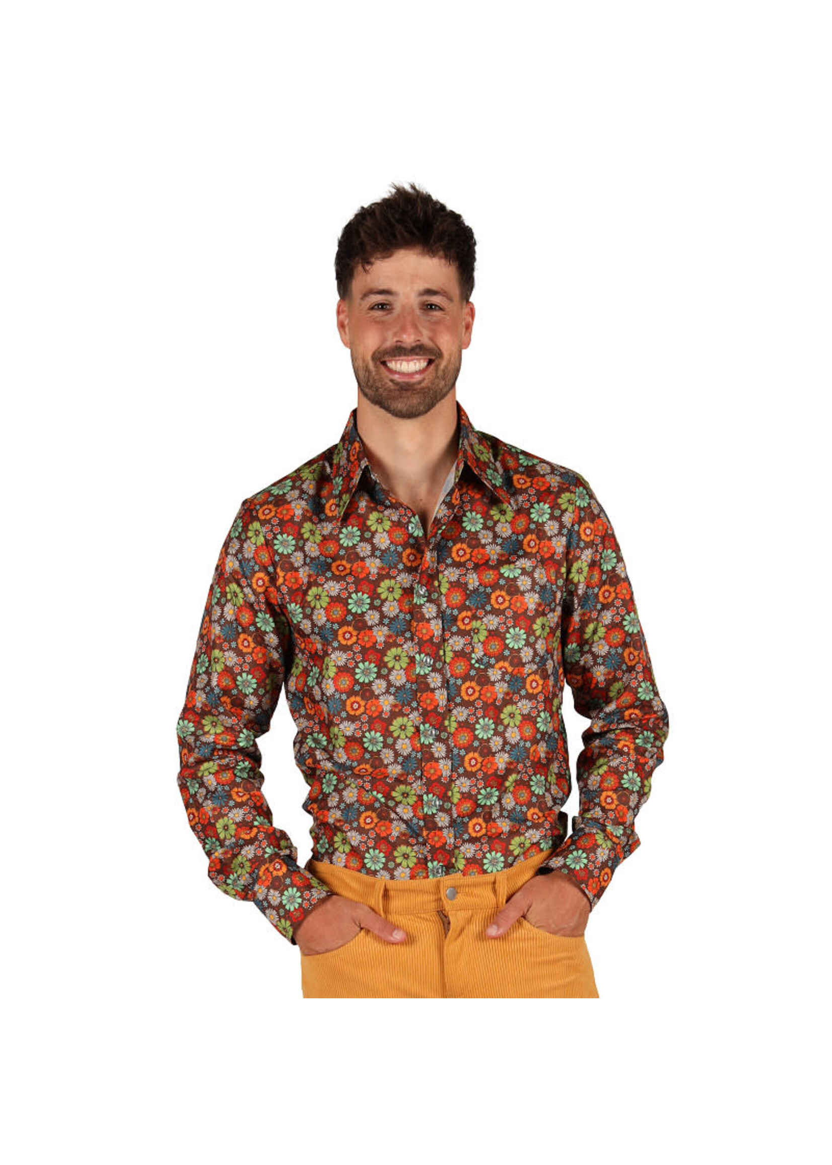 Feestkleding Breda Retro 70's Shirt Flowers