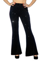 Thetru Party glitter broek flared zwart