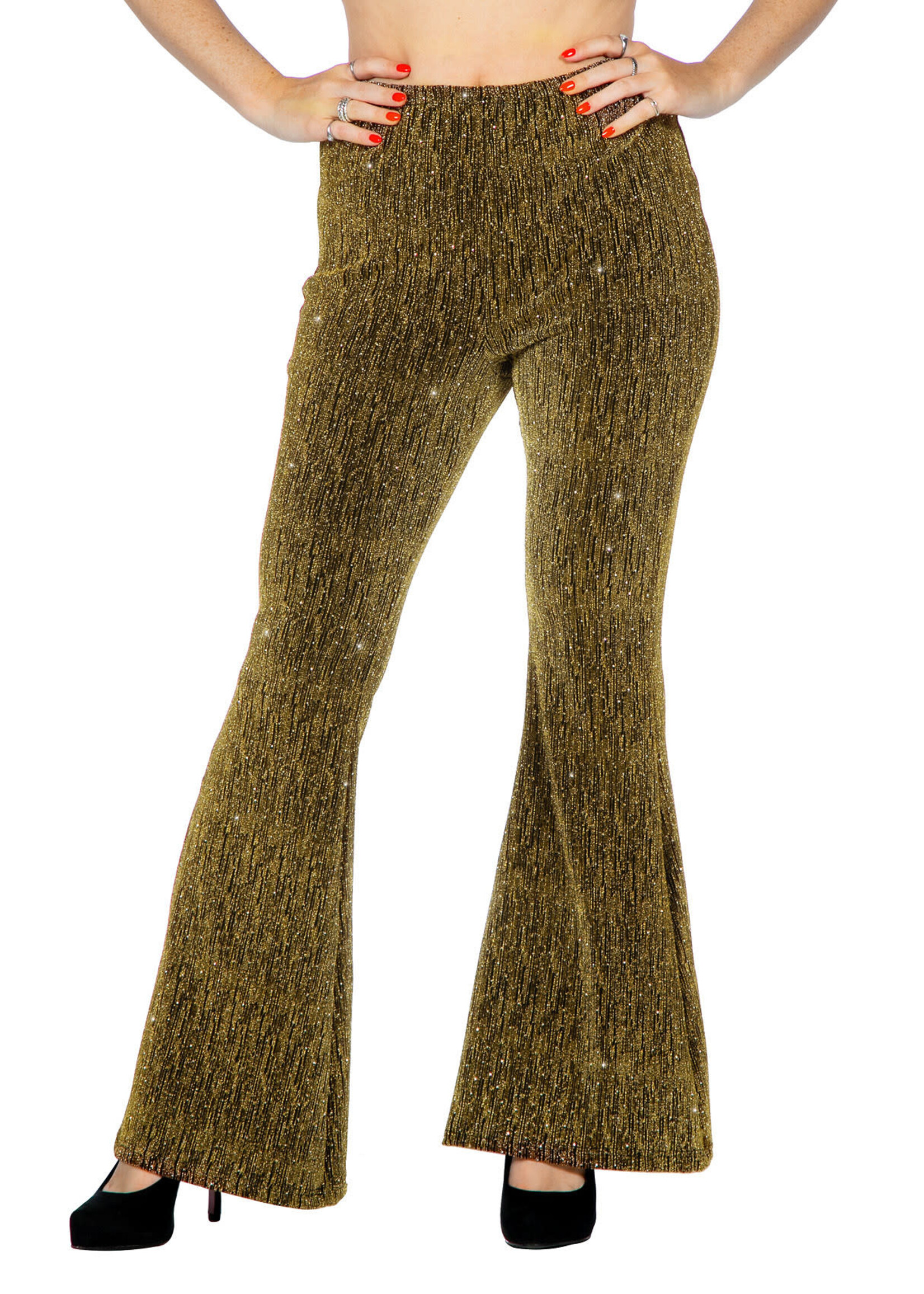 Thetru Party glitter broek flared goud