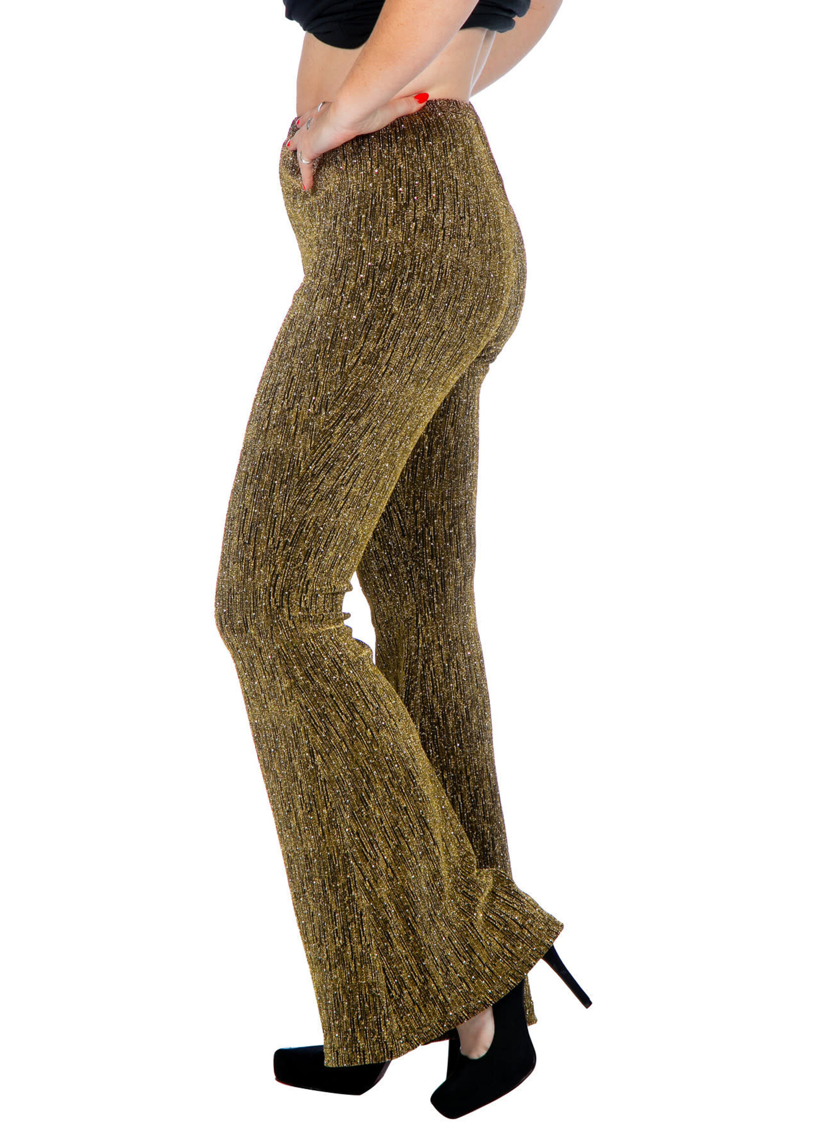 Thetru Party glitter broek flared goud