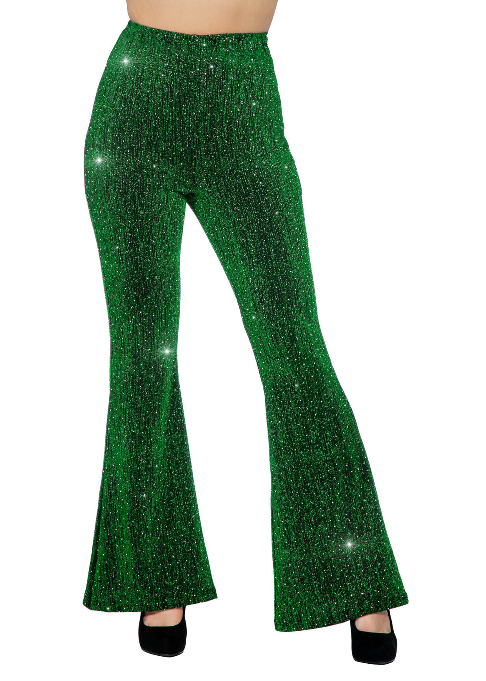 Thetru Party glitter broek flared groen