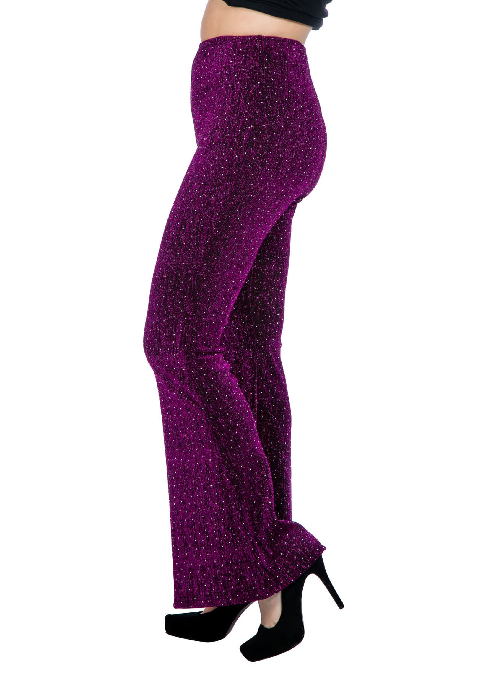 Thetru Party glitter broek flared paars