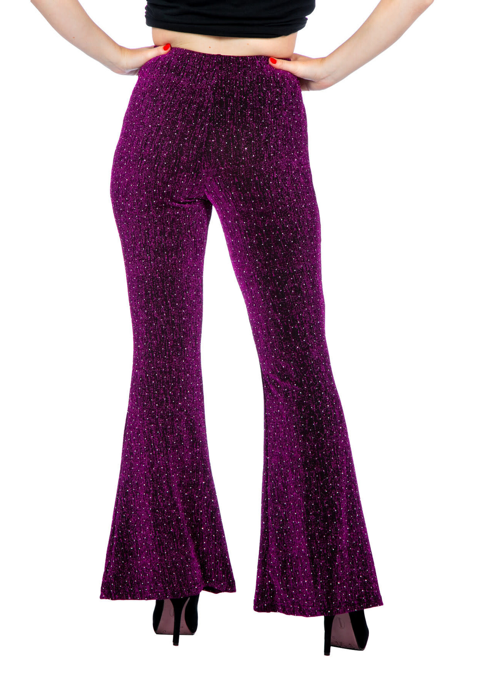 Thetru Party glitter broek flared paars