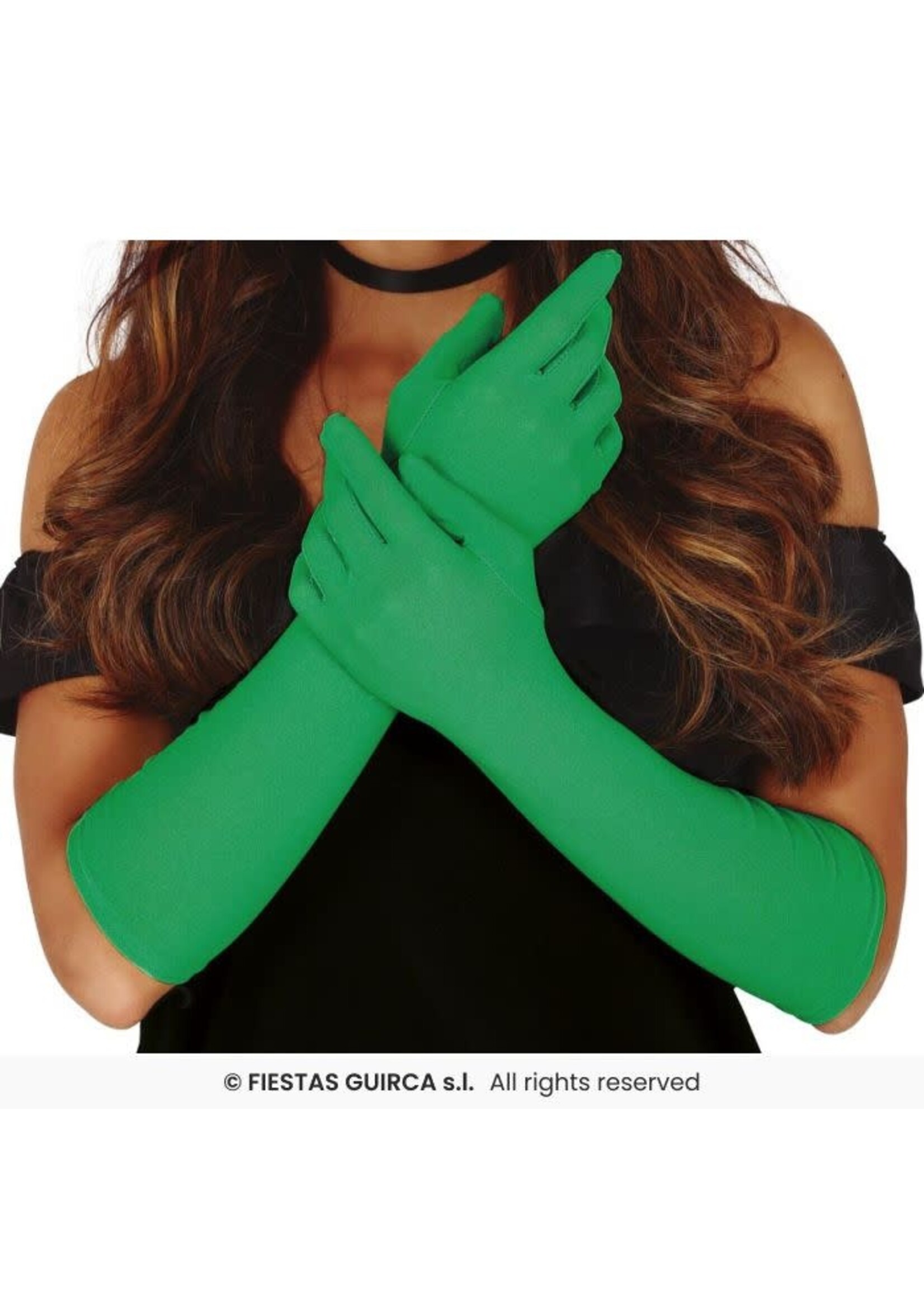 Fiestas Guirca Groene lange handschoenen