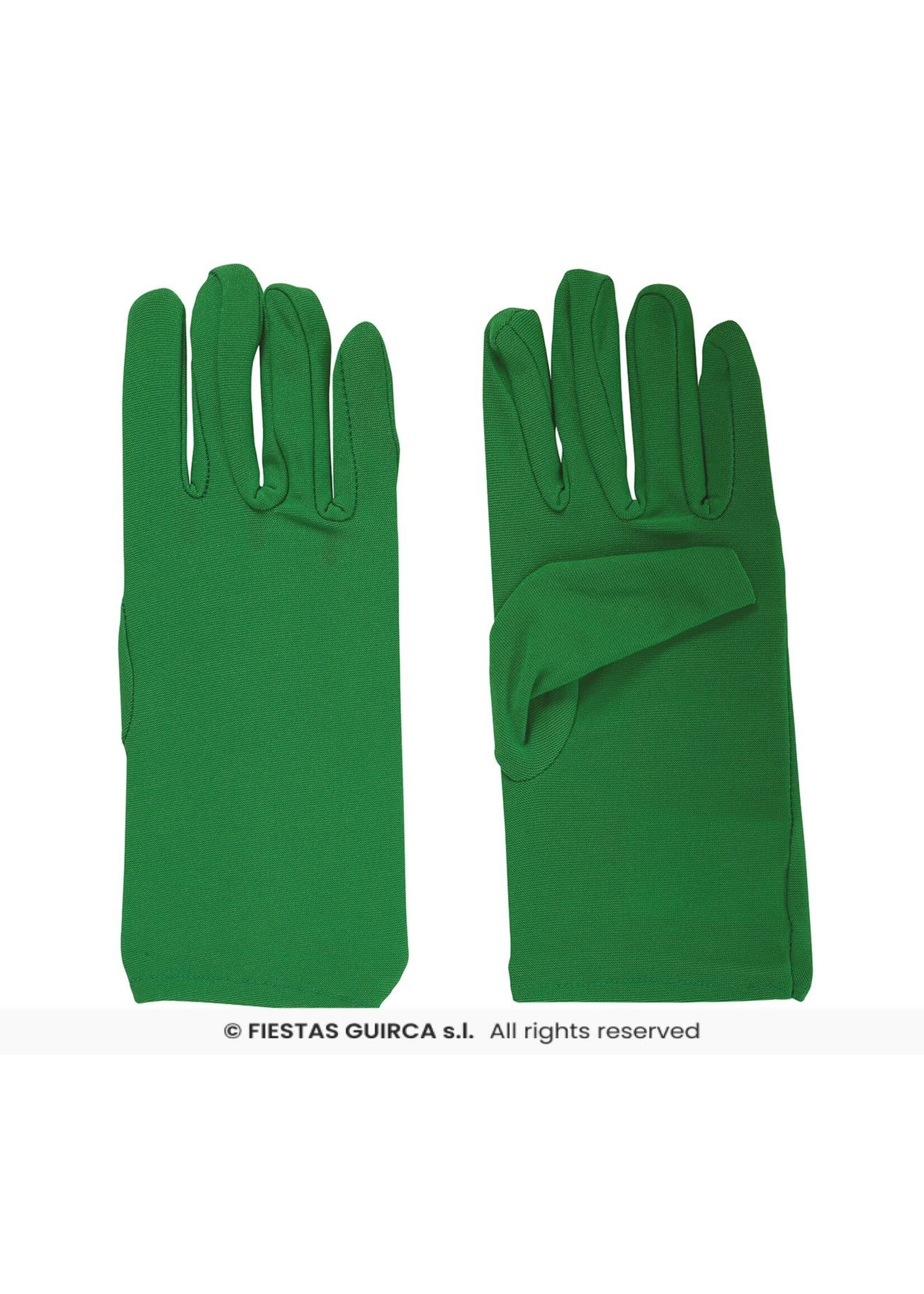 Fiestas Guirca Korte groene handschoenen - 20 cm