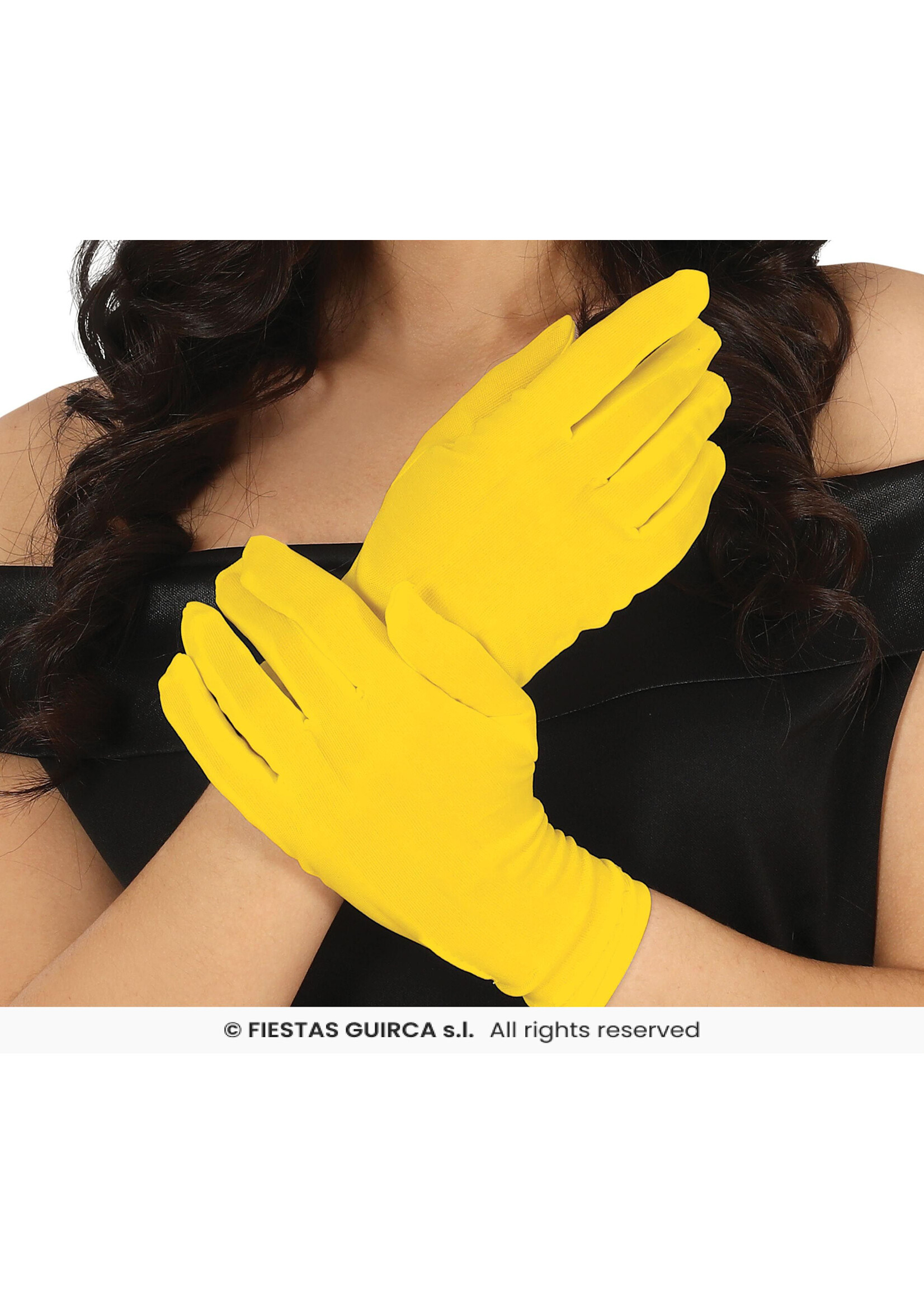 Fiestas Guirca Korte gele handschoenen - 20 cm
