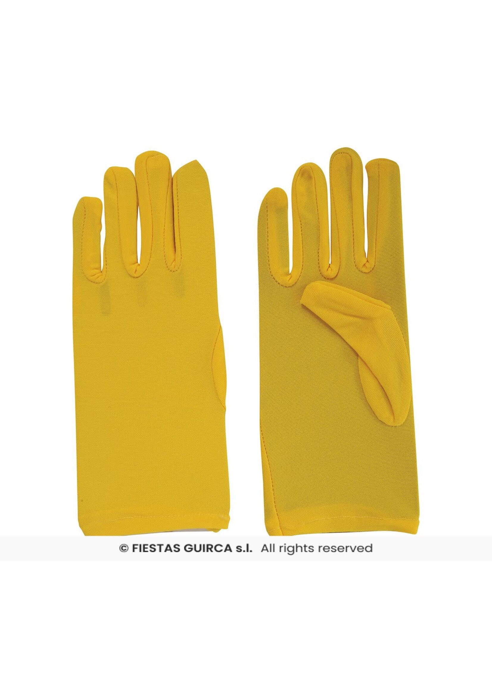 Fiestas Guirca Korte gele handschoenen - 20 cm