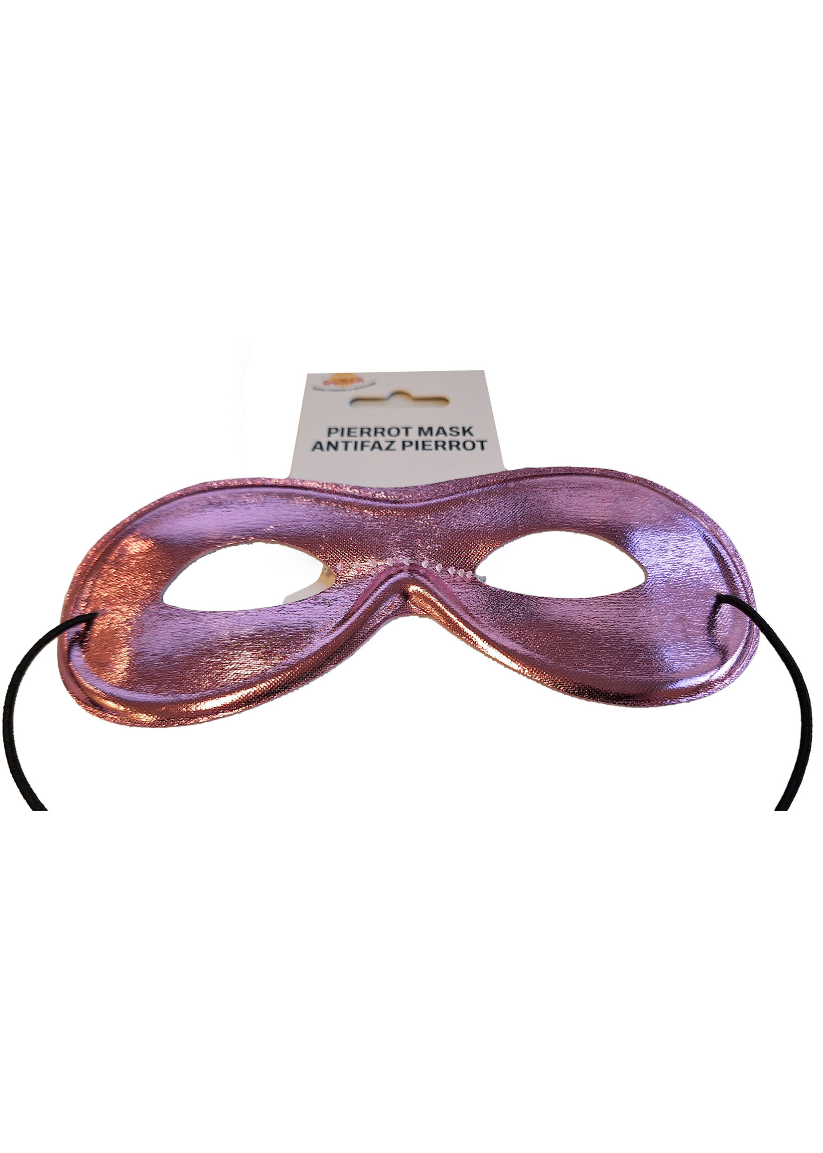 Fiestas Guirca Oogmasker pierrot glanzend roze