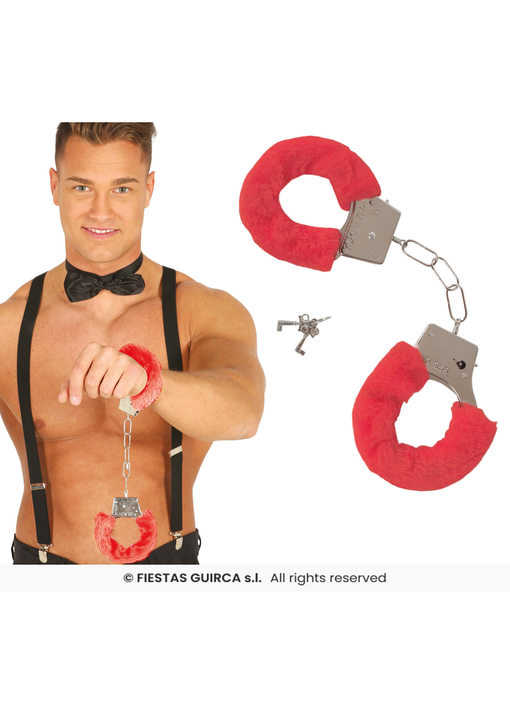 Fiestas Guirca Rode plushe handboeien