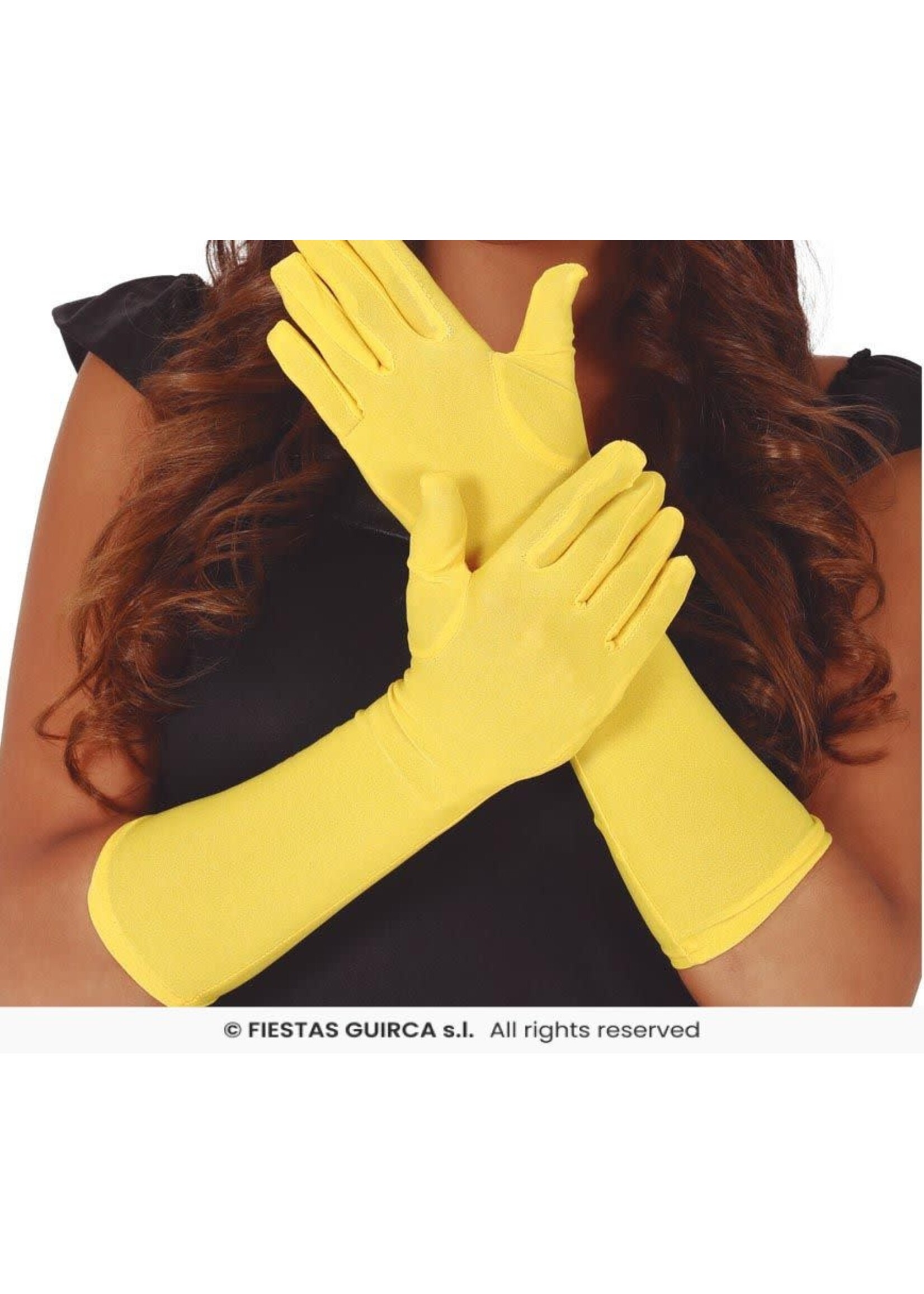 Fiestas Guirca Gele lange handschoenen