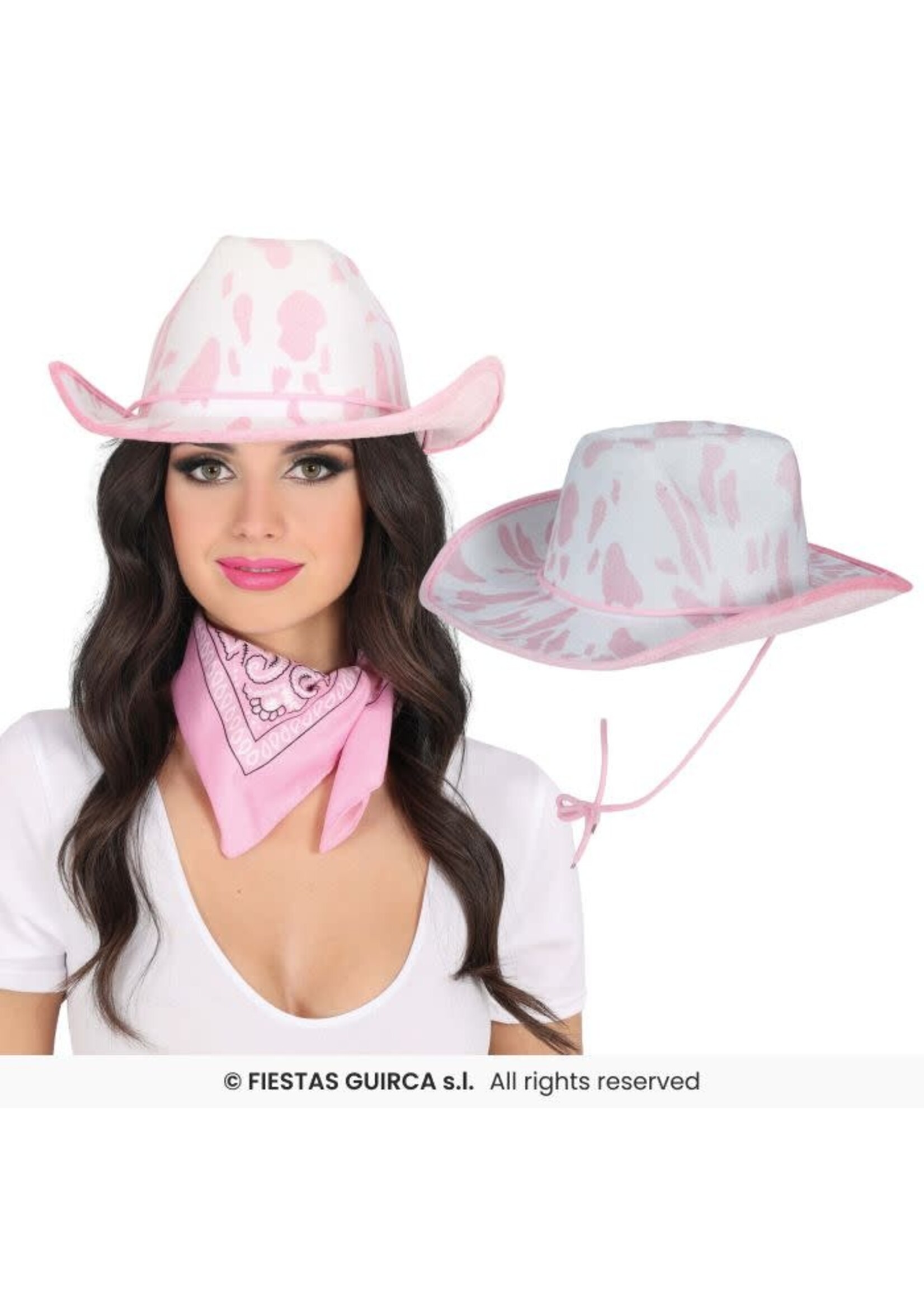 Fiestas Guirca Wit roze cowboyhoed