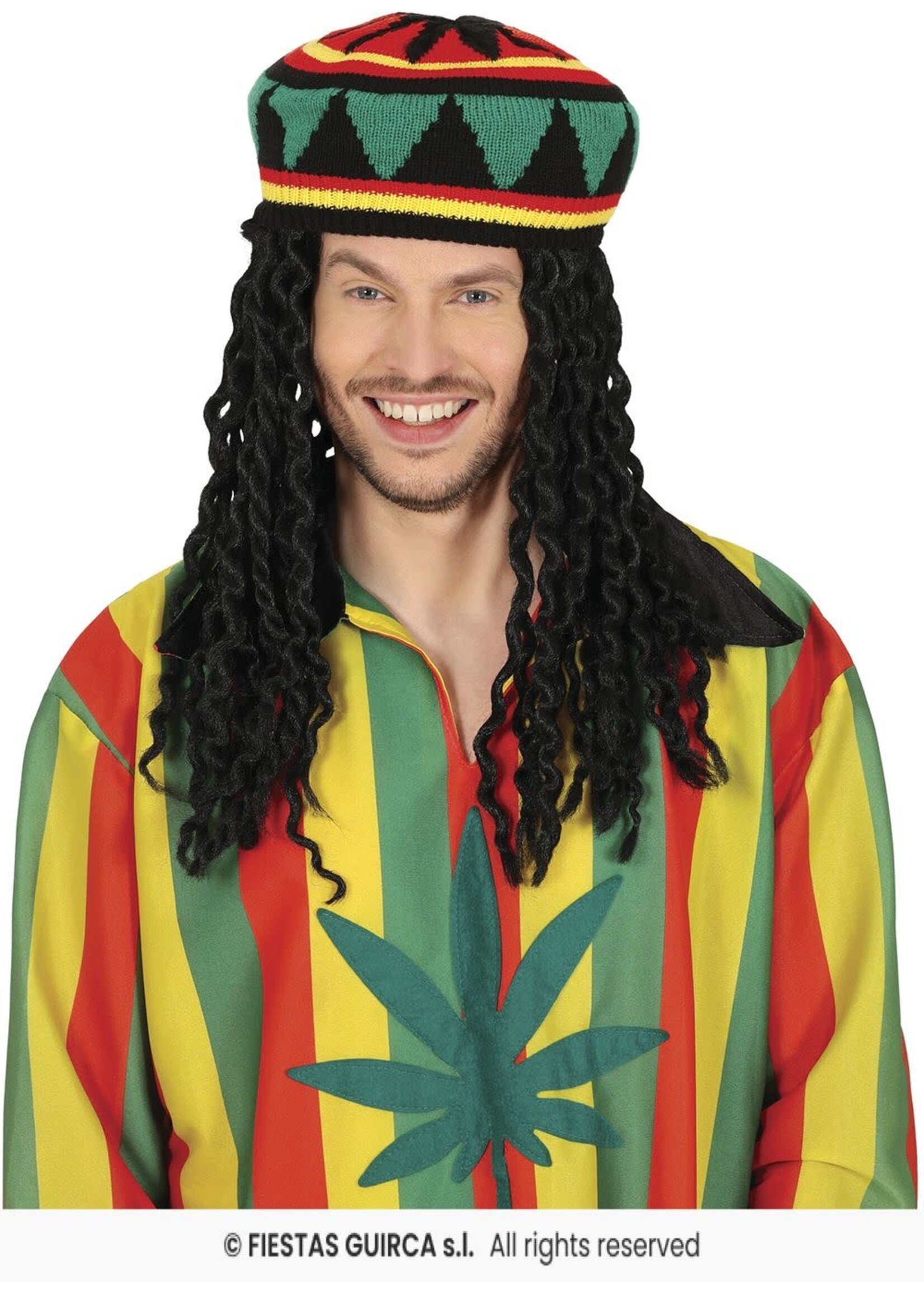 Fiestas Guirca Rasta Muts (zonder haar)