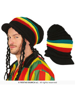 Fiestas Guirca Rasta Muts met klep (zonder haar)