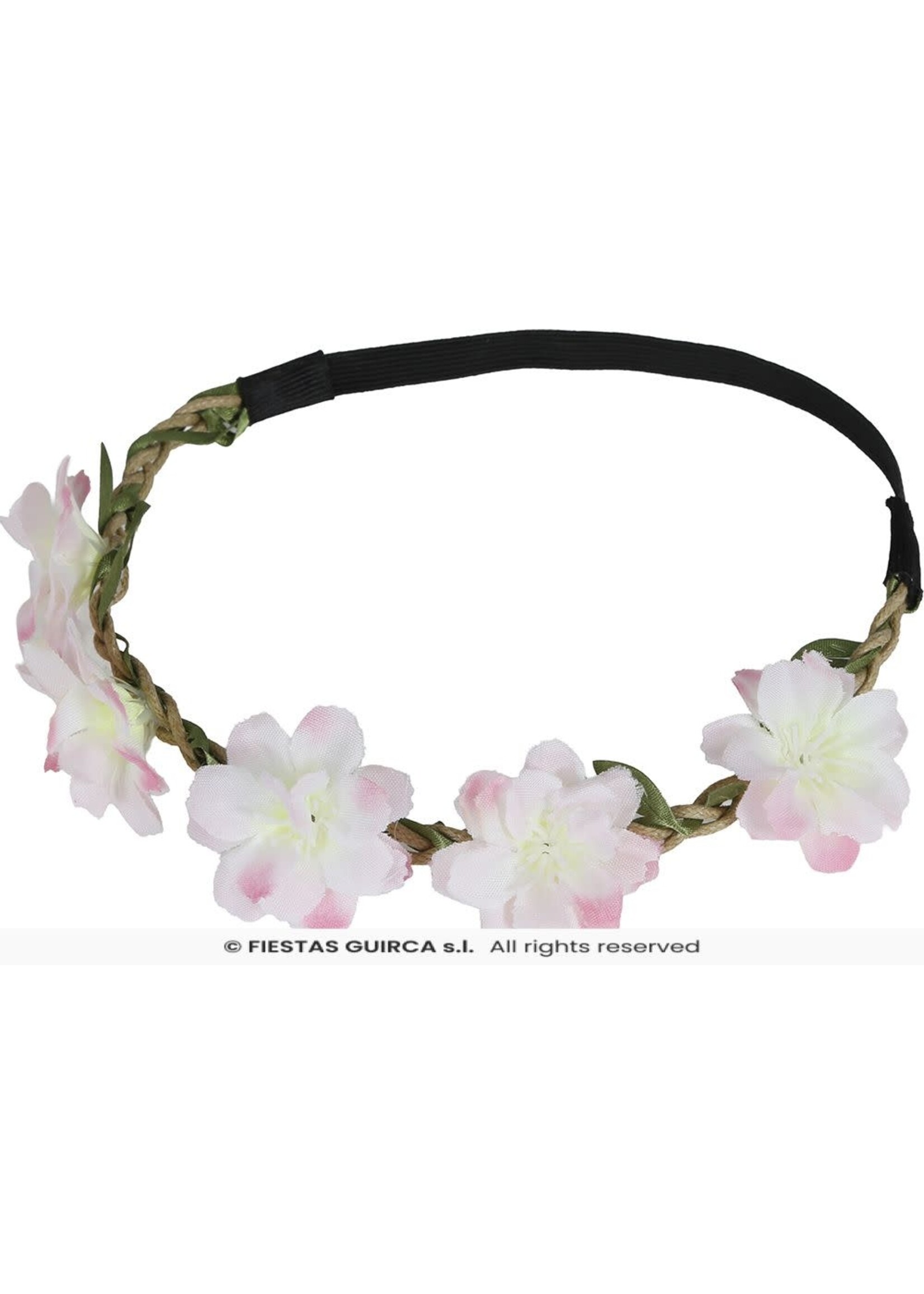 Fiestas Guirca Bloemenkrans Hippie roze