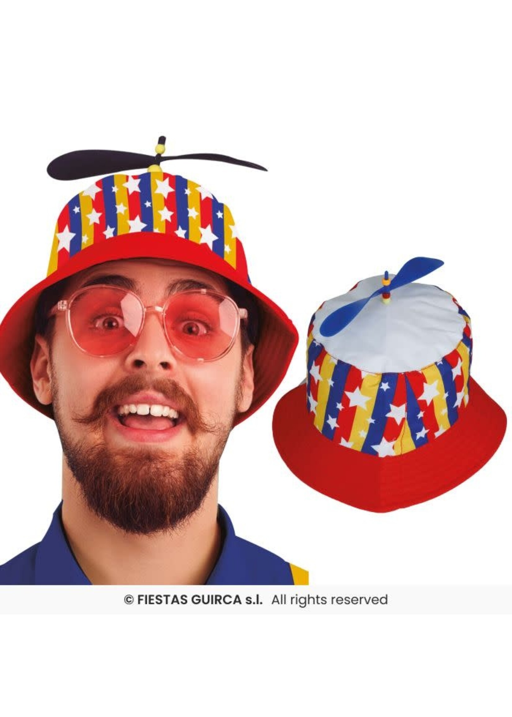 Fiestas Guirca Gekleurde vissershoed met propeller