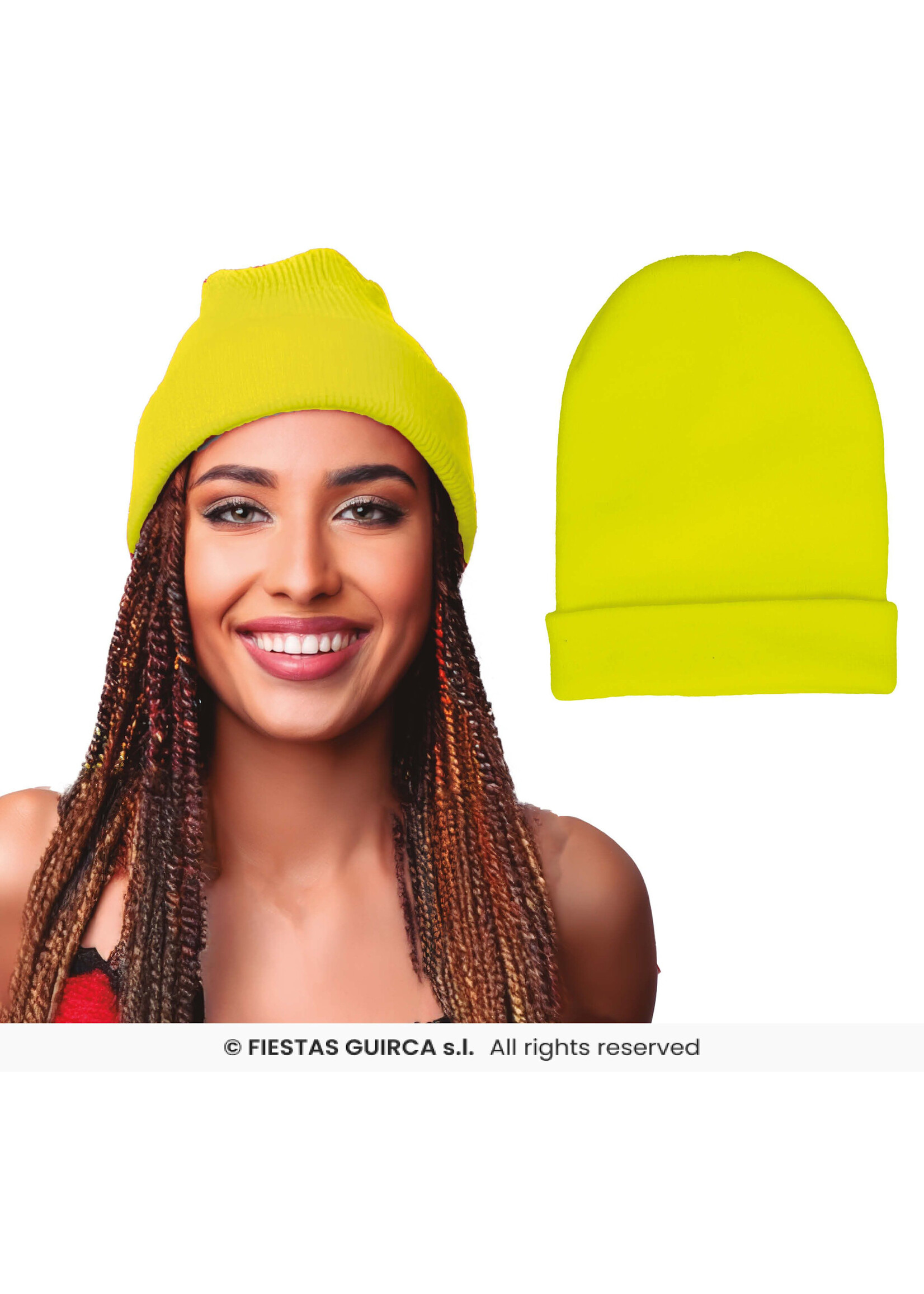 Fiestas Guirca Neon gele muts