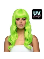 Feestkleding Breda Pruik Chique neongroen UV