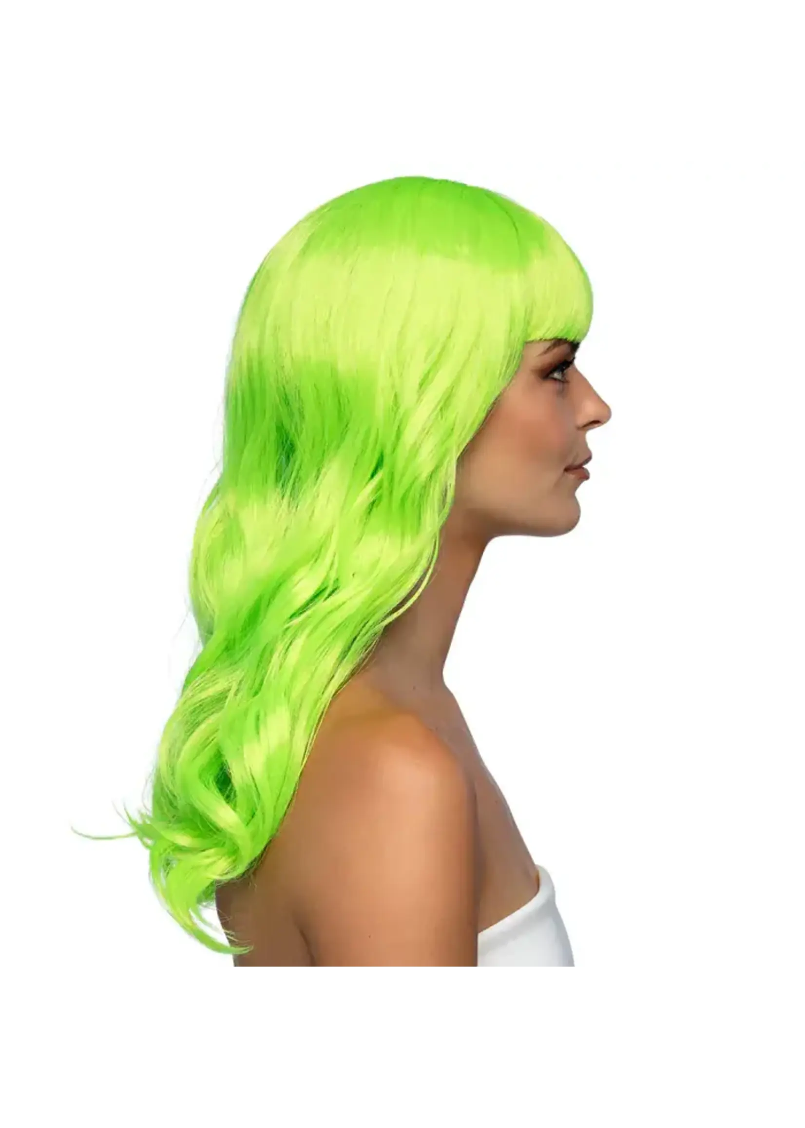 Feestkleding Breda Pruik Chique neongroen UV
