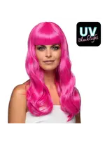 Feestkleding Breda Pruik Chique roze UV