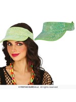 Fiestas Guirca Zonneklep met strass-steentjes Groen