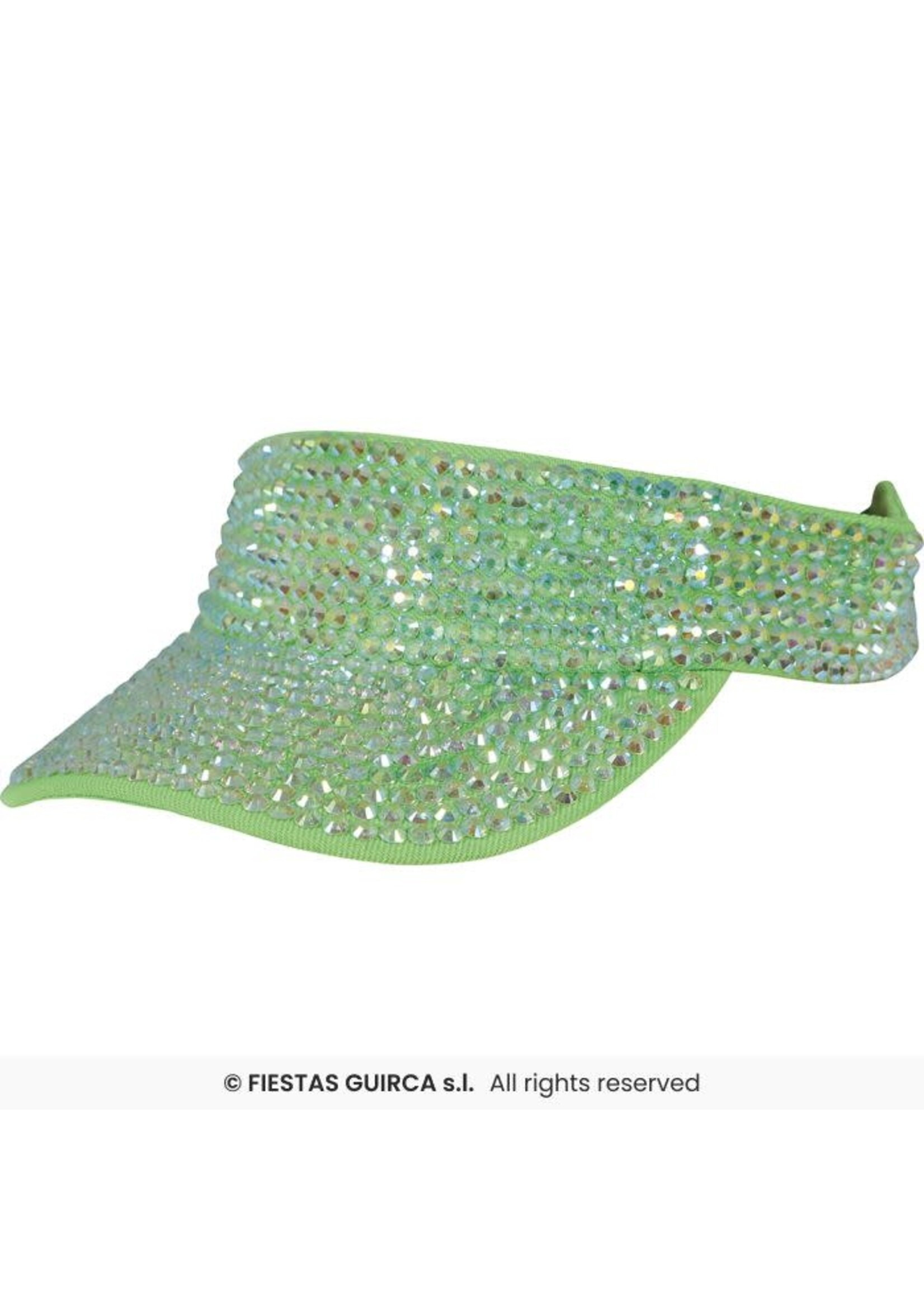 Fiestas Guirca Zonneklep met strass-steentjes Groen