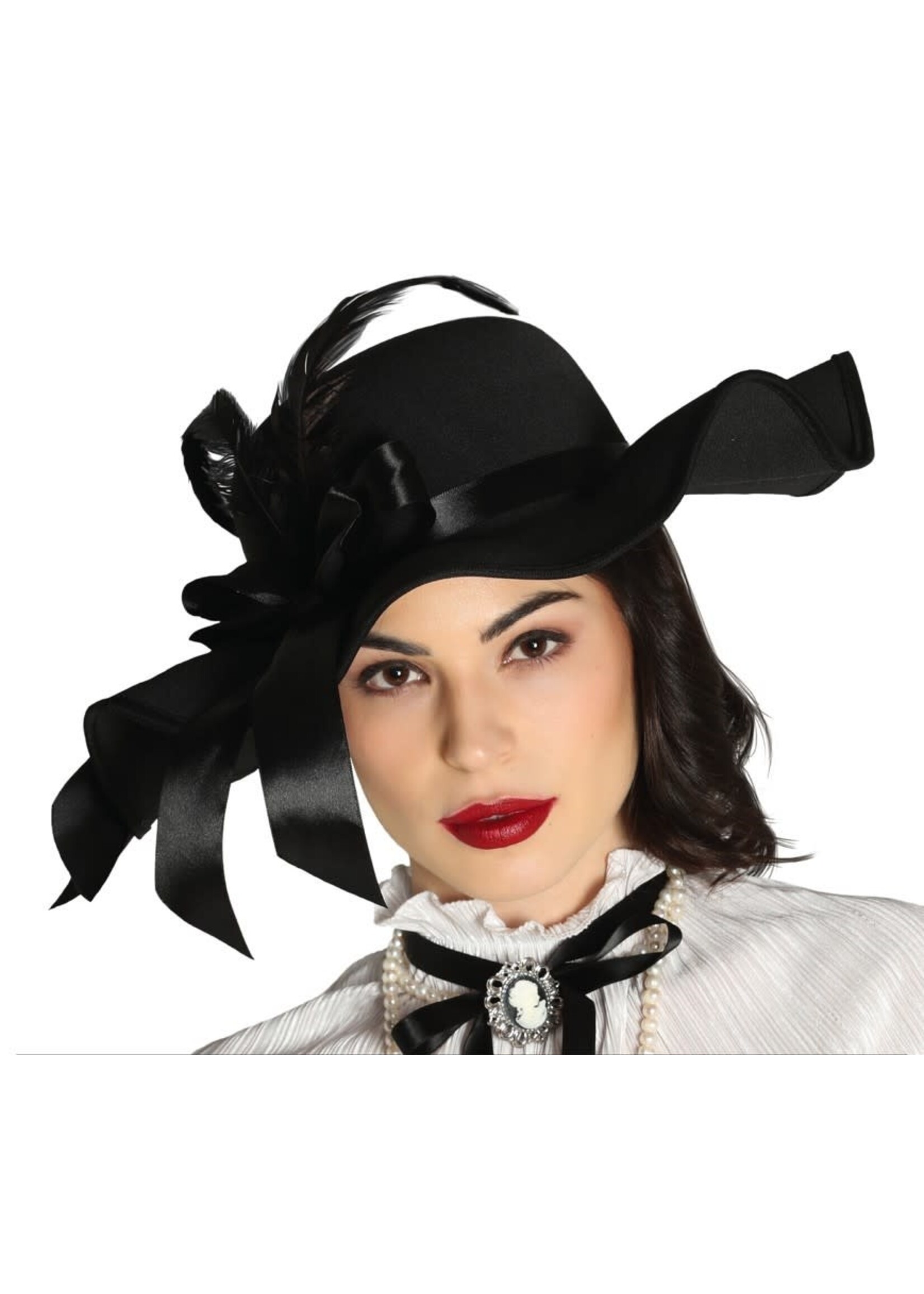 Feestkleding Breda Hoed zwart dames