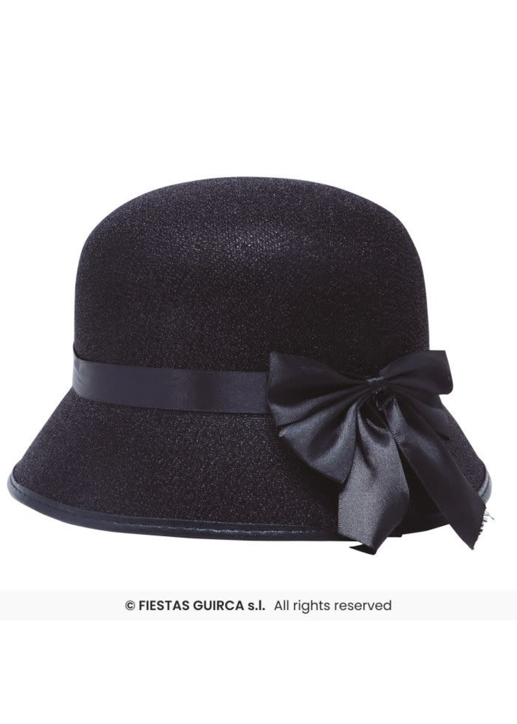 Fiestas Guirca Zwarte dameshoed uit de jaren 20