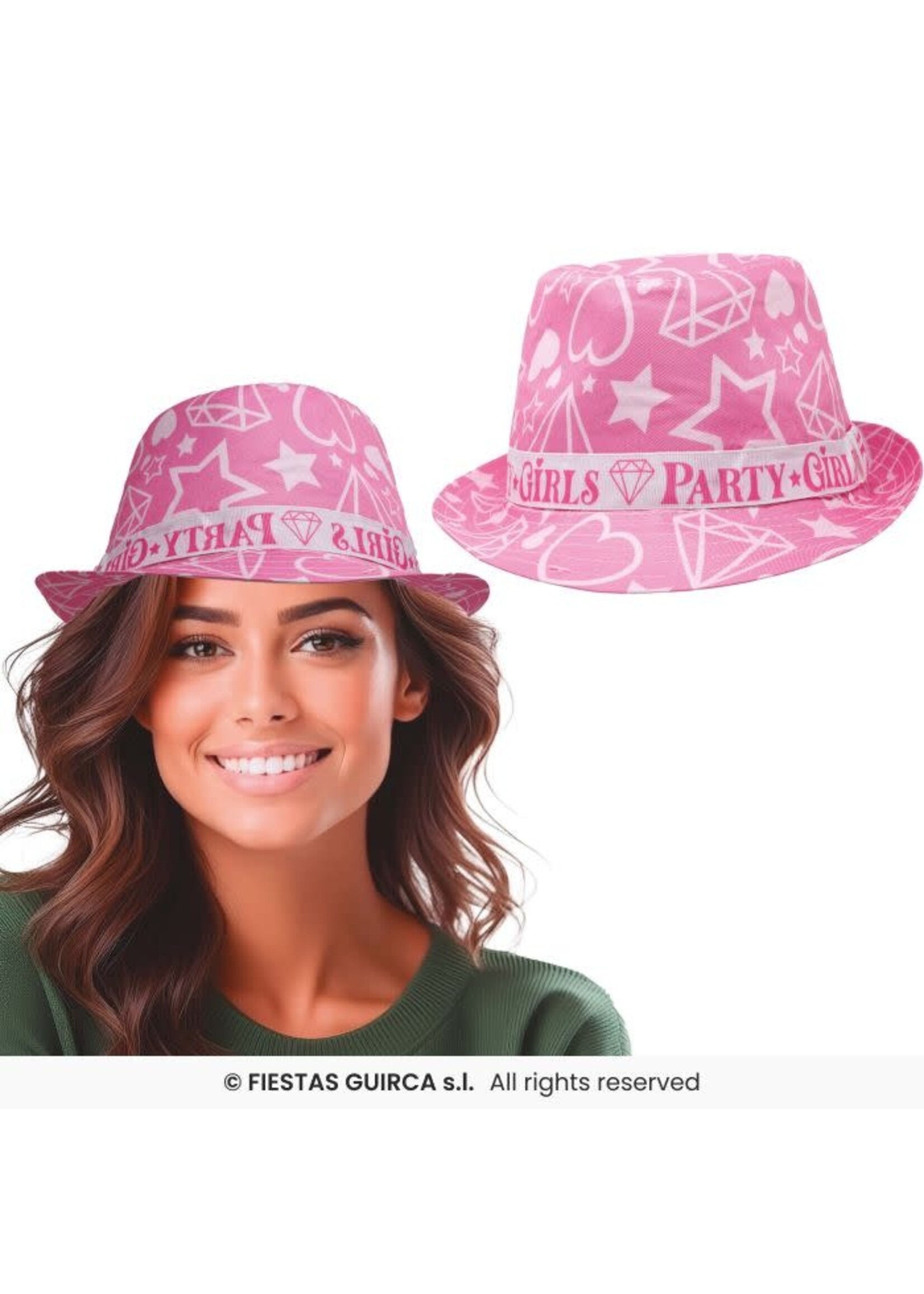Fiestas Guirca Party girls roze zomerhoed