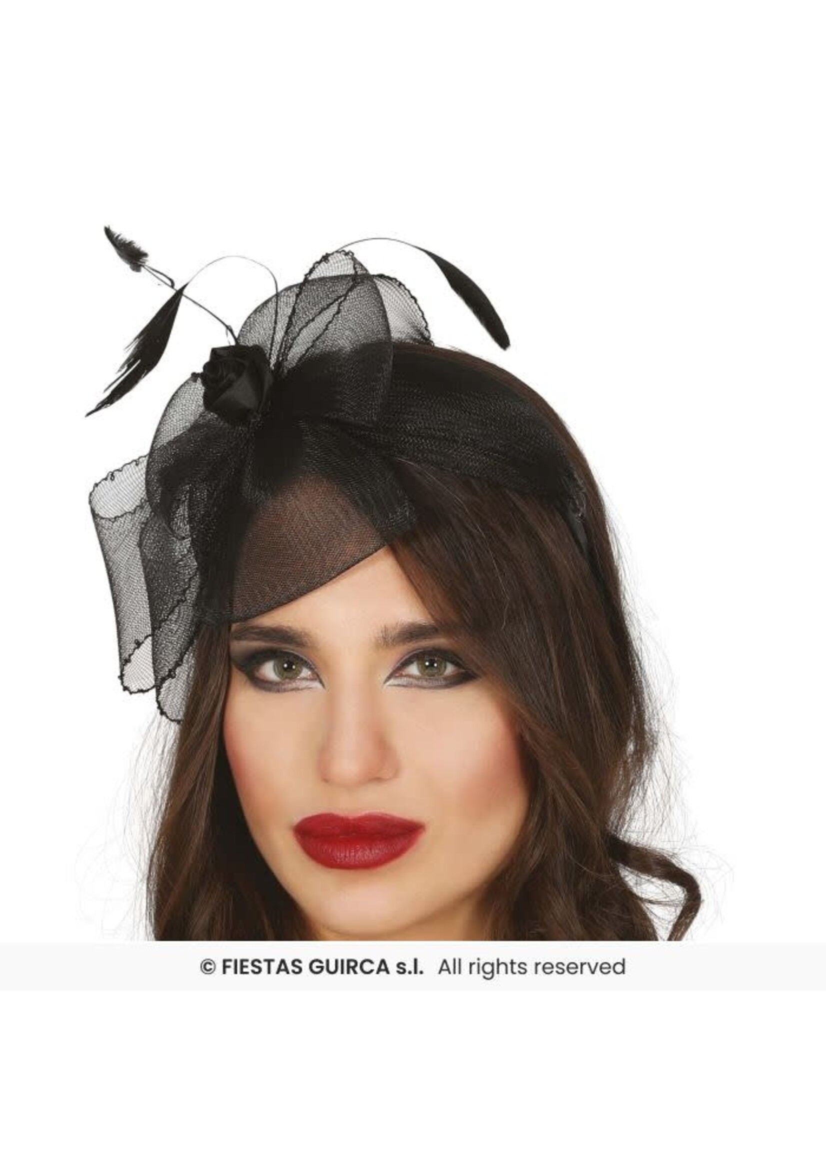 Fiestas Guirca Zwarte bloemenkroon