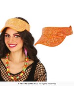 Fiestas Guirca Zonneklep met strass-steentjes Oranje