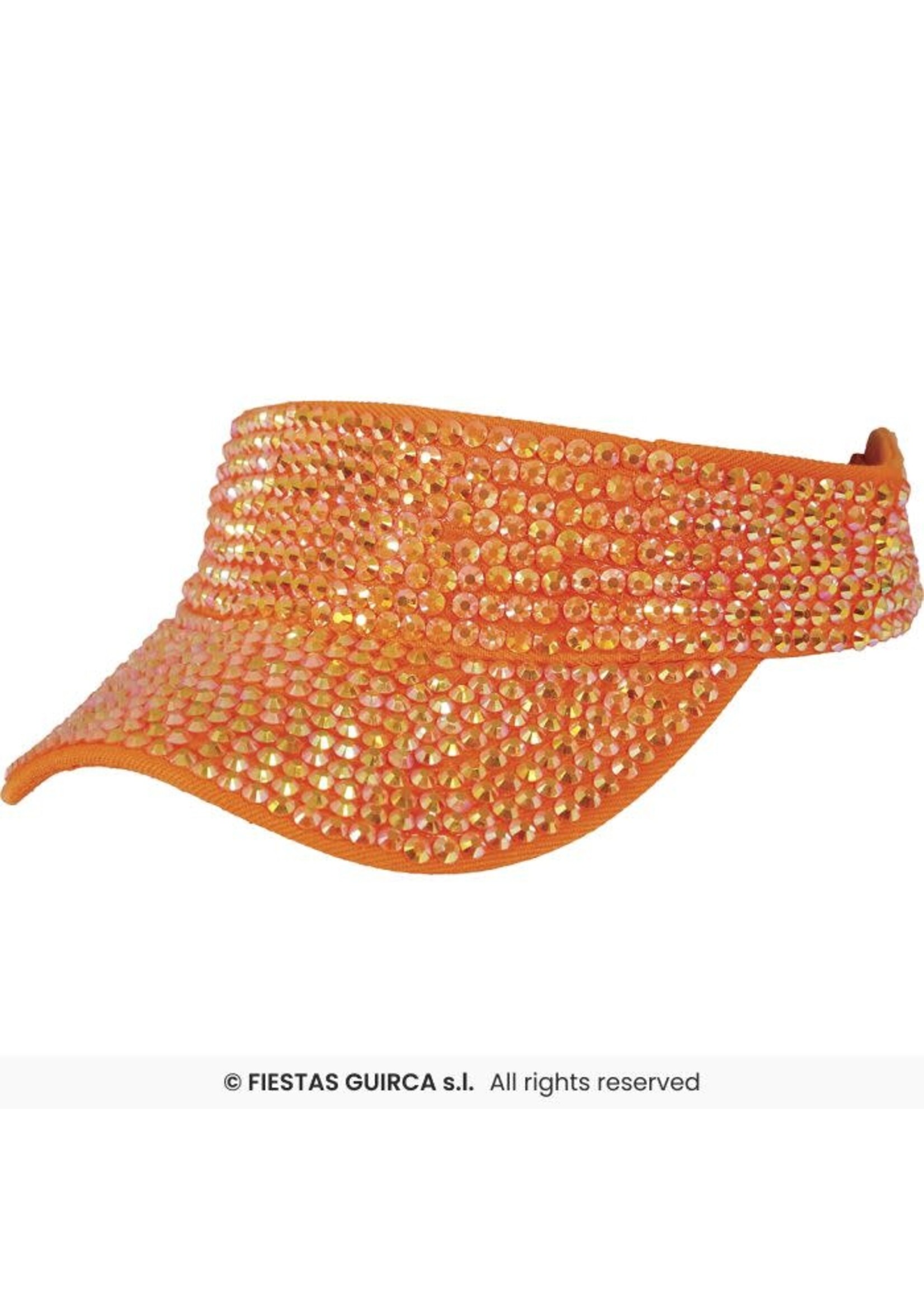 Fiestas Guirca Zonneklep met strass-steentjes Oranje