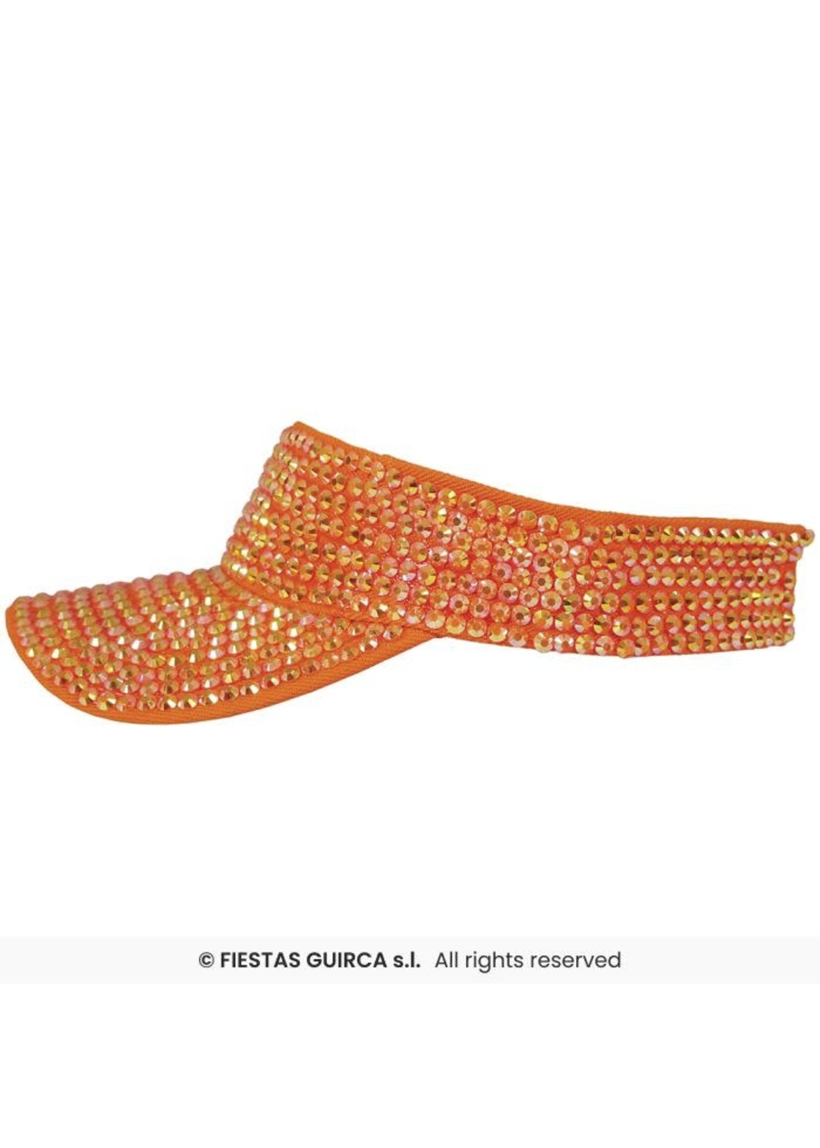 Fiestas Guirca Zonneklep met strass-steentjes Oranje