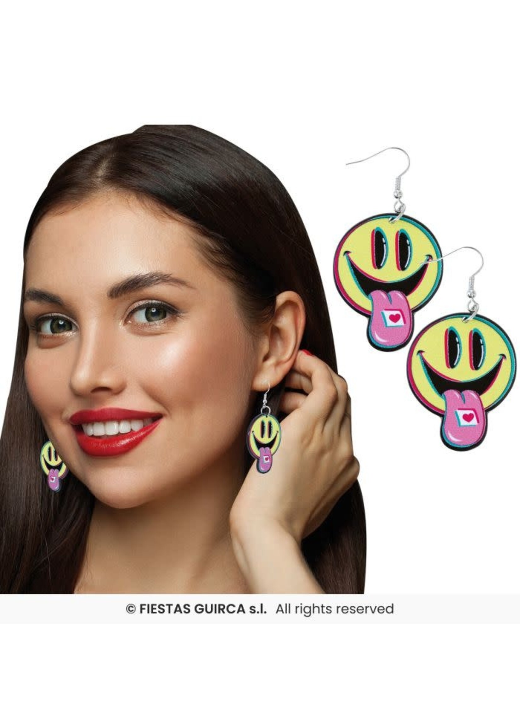 Fiestas Guirca Smiley rave oorbellen
