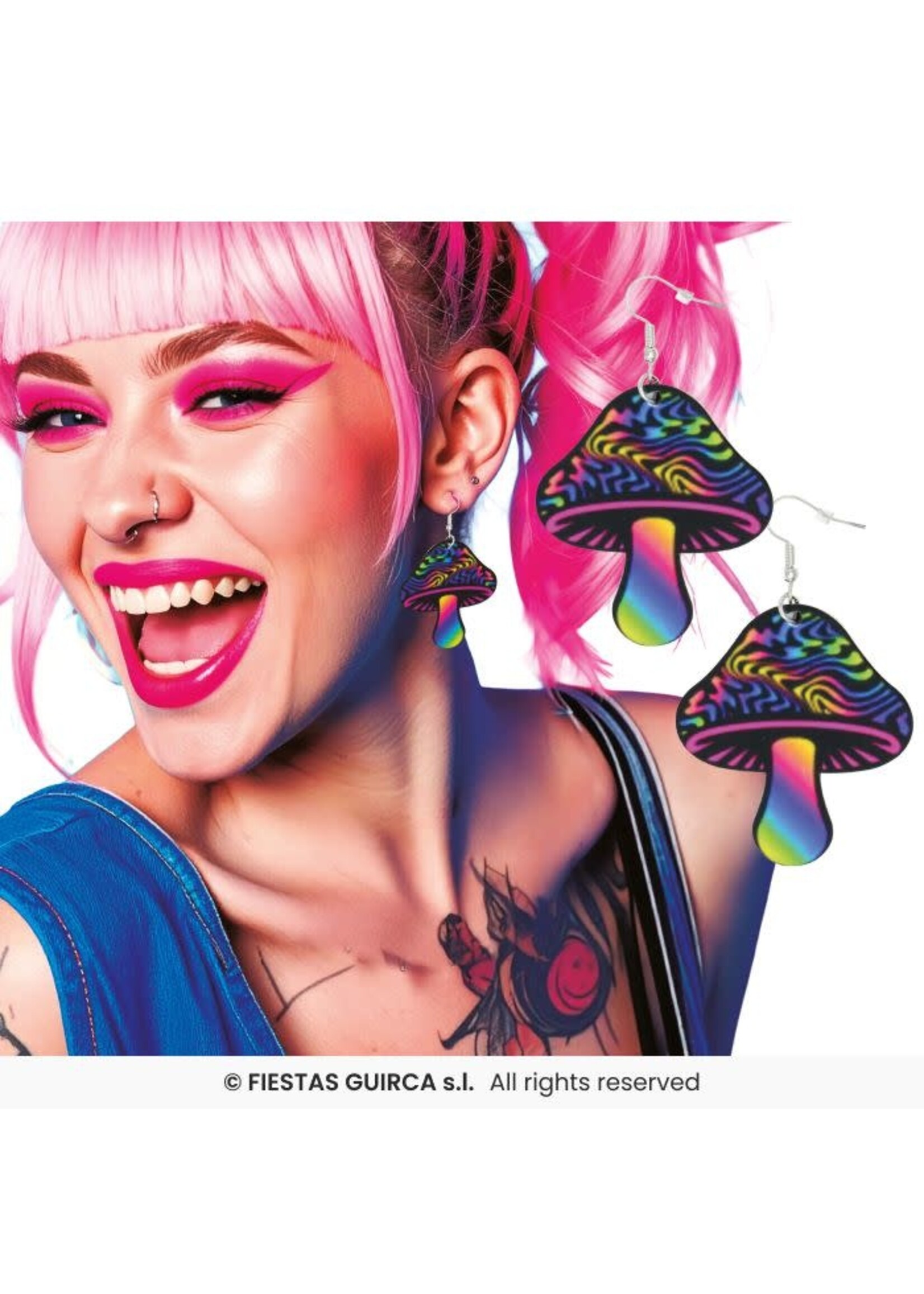 Fiestas Guirca Paddenstoel oorbellen