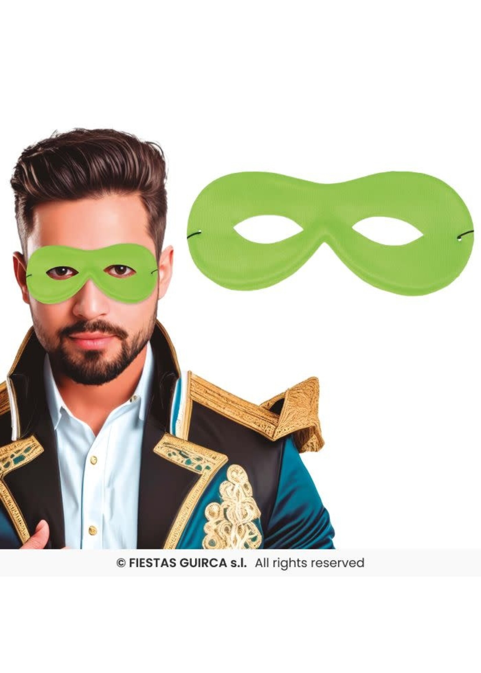 Fiestas Guirca Pierot masker groen glans