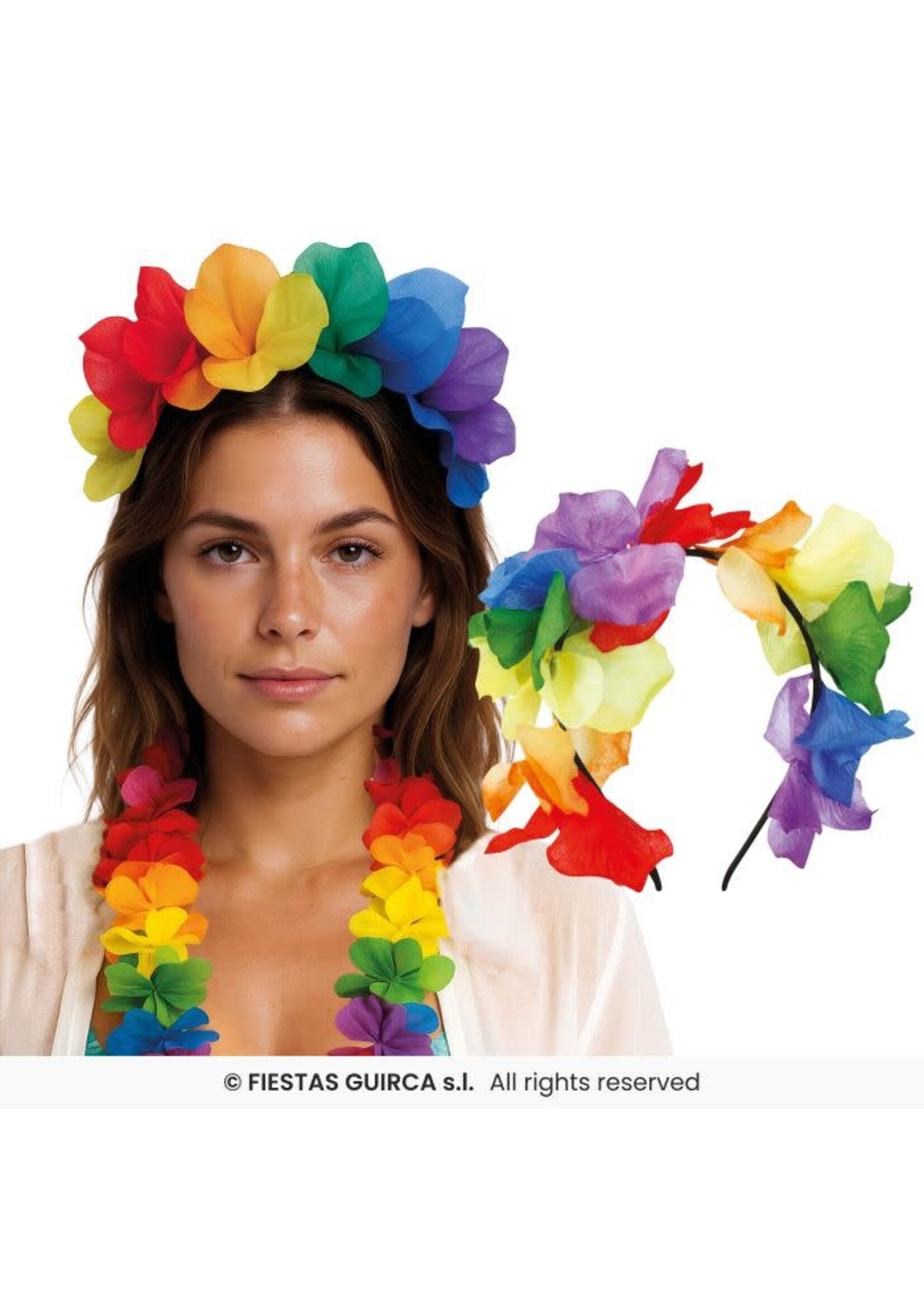 Fiestas Guirca Haarband met veelkleurige bloemen