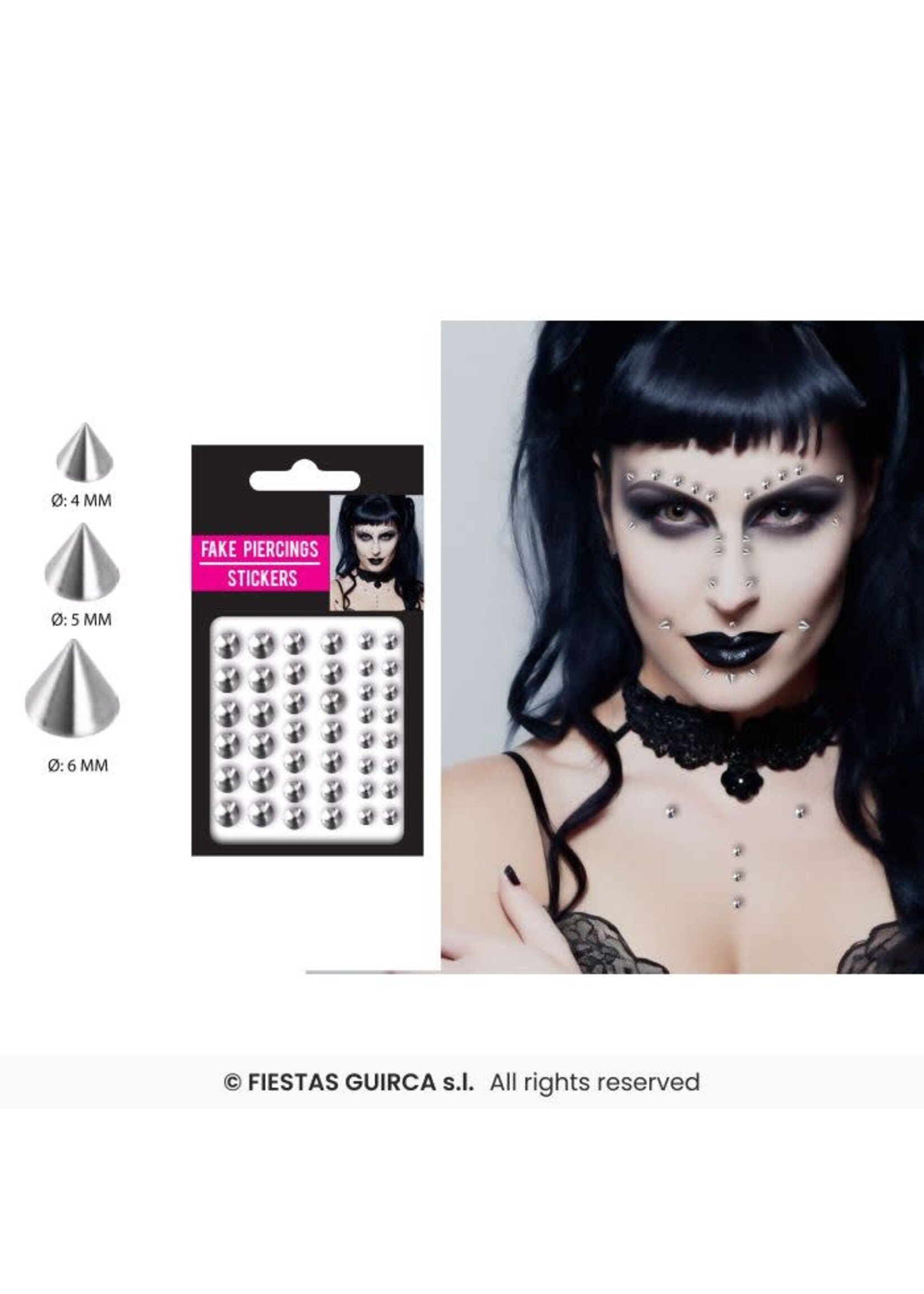 Fiestas Guirca 30 zelfklevende nep-piercings