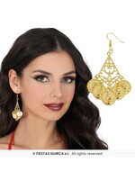 Fiestas Guirca Metalen muntvormige oorbellen 5 cm