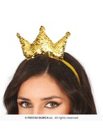 Fiestas Guirca Gouden pailletten kroon haarband