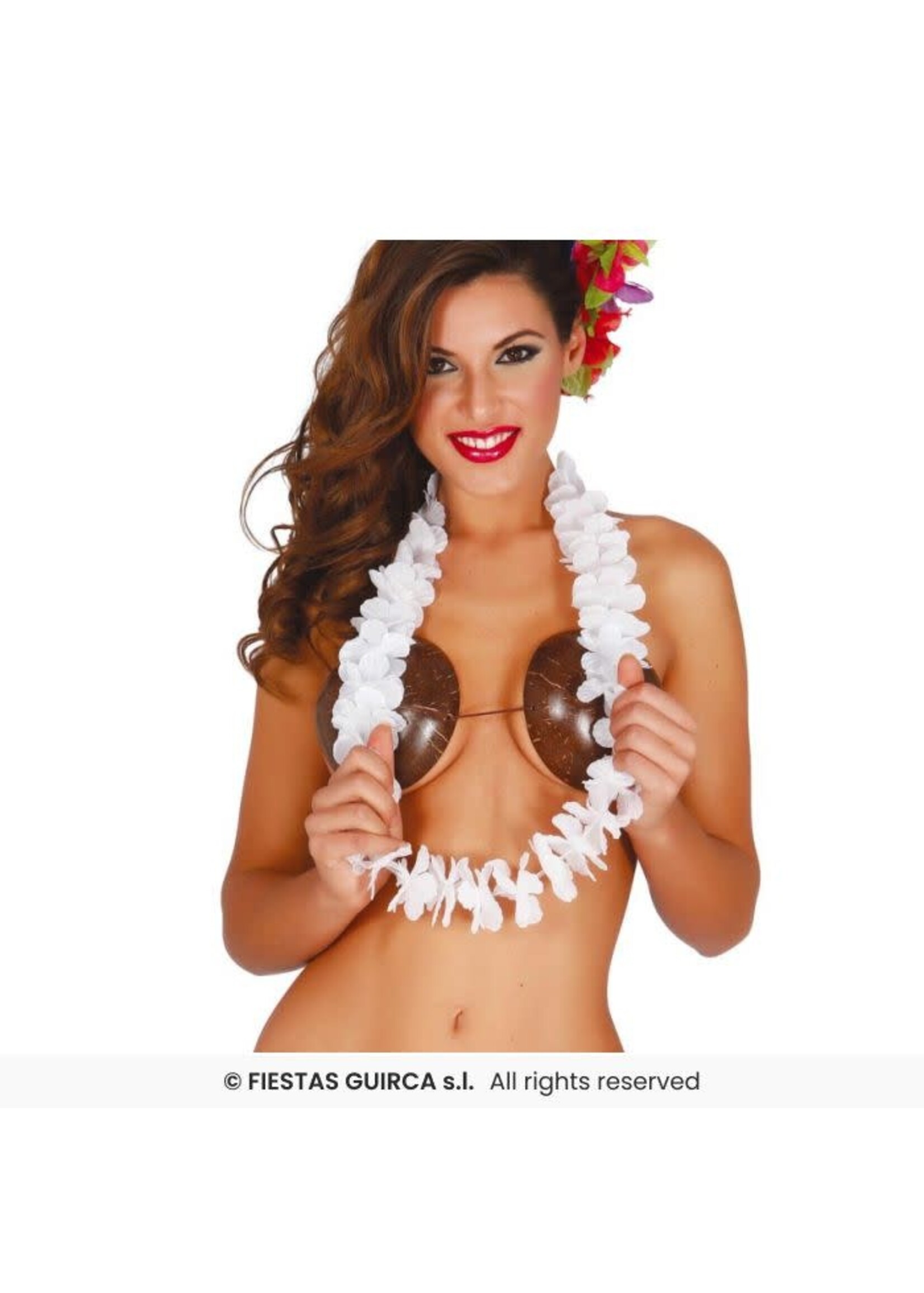 Fiestas Guirca Hawaiiaanse ketting Wit
